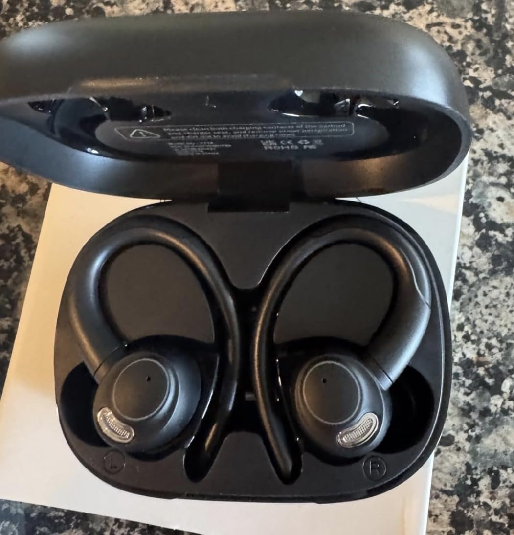 Wireless Earbuds, Bluetooth 5.4 Headphones Sport, Over Ear Buds With ENC Noise Cancelling Mic, 48H, Wireless Earphone With Earhooks, Stereo Deep Bass, IP7 Waterproof ear bud for Workout Running, Black - Customer Photo 1