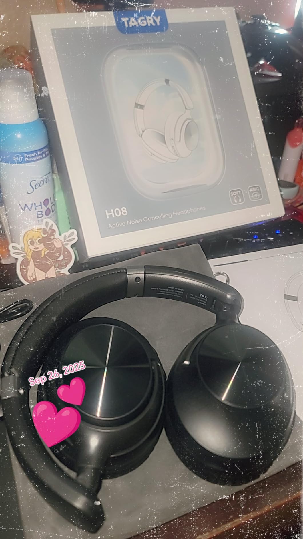 TAGRY Hybrid Active Noise Cancelling Headphones 100H Playtime Wireless Bluetooth Over Ear Headphone with Fast Charging Hi-Res Audio Comfort Earcups Headsets for Home Travel Office Phone PC Black - Customer Photo 2