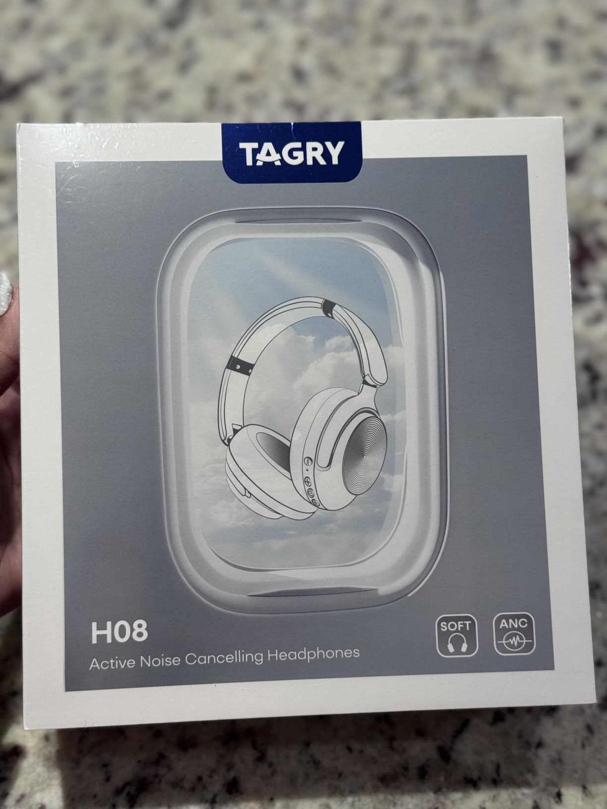 TAGRY Hybrid Active Noise Cancelling Headphones 100H Playtime Wireless Bluetooth Over Ear Headphone with Fast Charging Hi-Res Audio Comfort Earcups Headsets for Home Travel Office Phone PC Black - Customer Photo 3