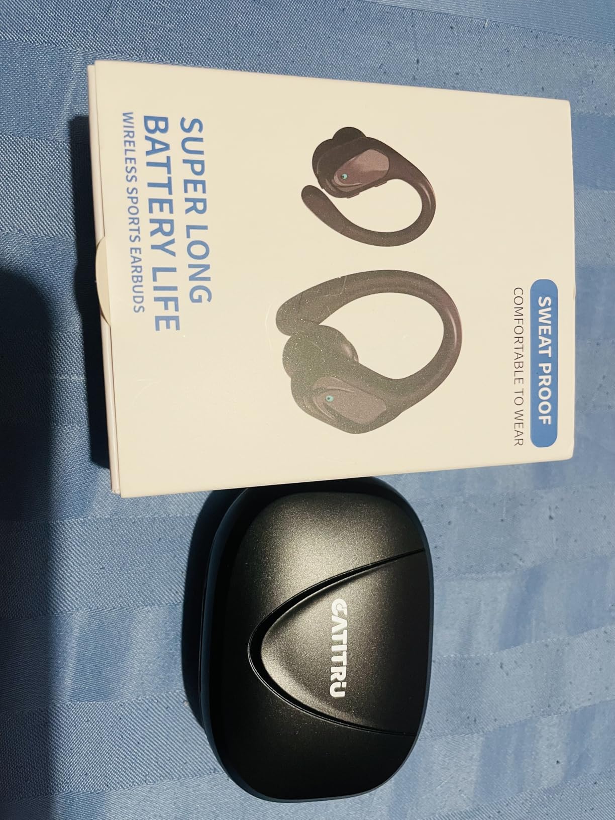 Wireless Earbuds, Sports Bluetooth Headphones, 80Hrs Playtime Ear Buds with LED Power Display, Noise Canceling Headset, IPX7 Waterproof Earphones for Workout/Running (Rose Gold) - Customer Photo 3