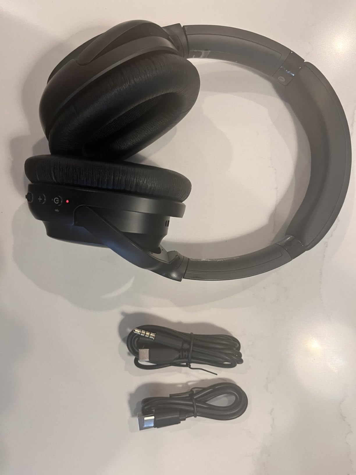 1Mii E700 Wireless Bluetooth Over Ear Headphones with Active Noise Canceling, Hi-Res Audio LDAC/aptX Low Latency for Airplane Travel Overhead Comfort, 54H Playtime, Custom EQ via App - Black - Customer Photo 1