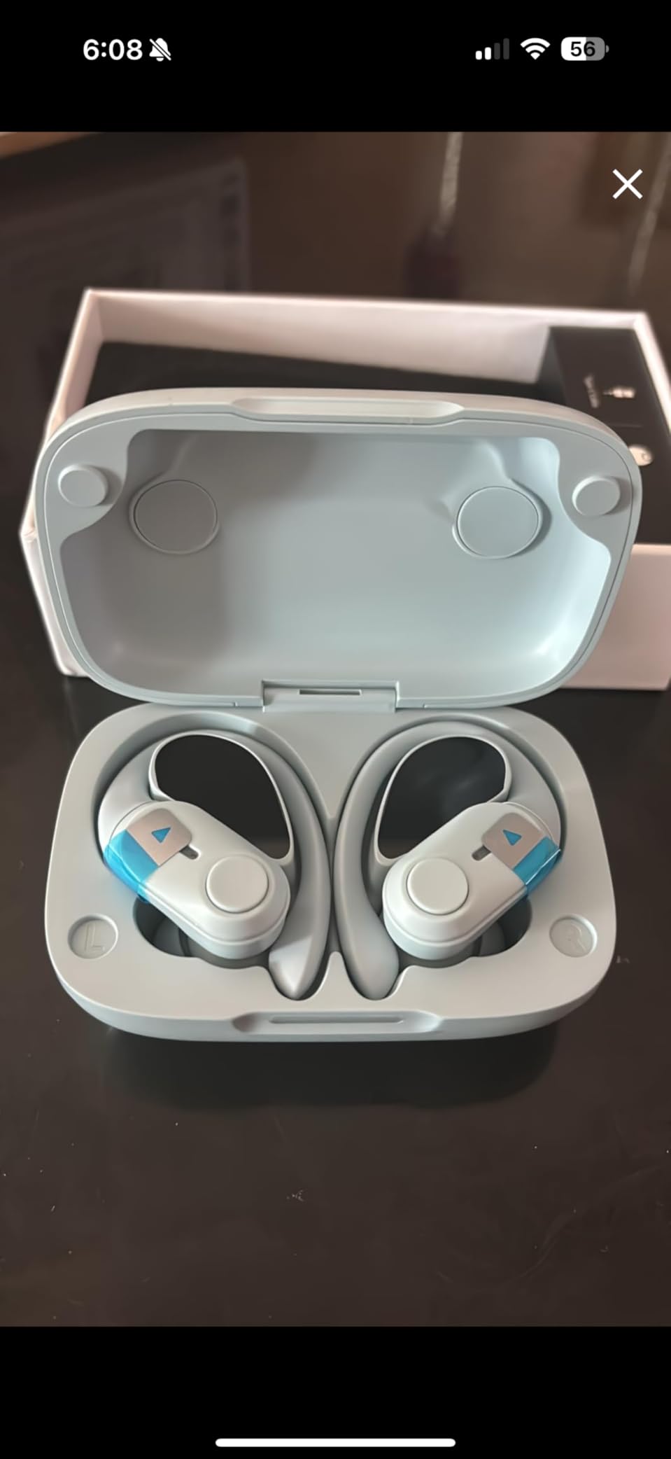 GOLREX Active Noise Cancelling Ear Buds Wireless Earbuds Bluetooth Headphones with 80H Playtime LED Display Charging Case, Over Ear Earphones with Hooks for Sports Running Gym Workout Black - Customer Photo 3