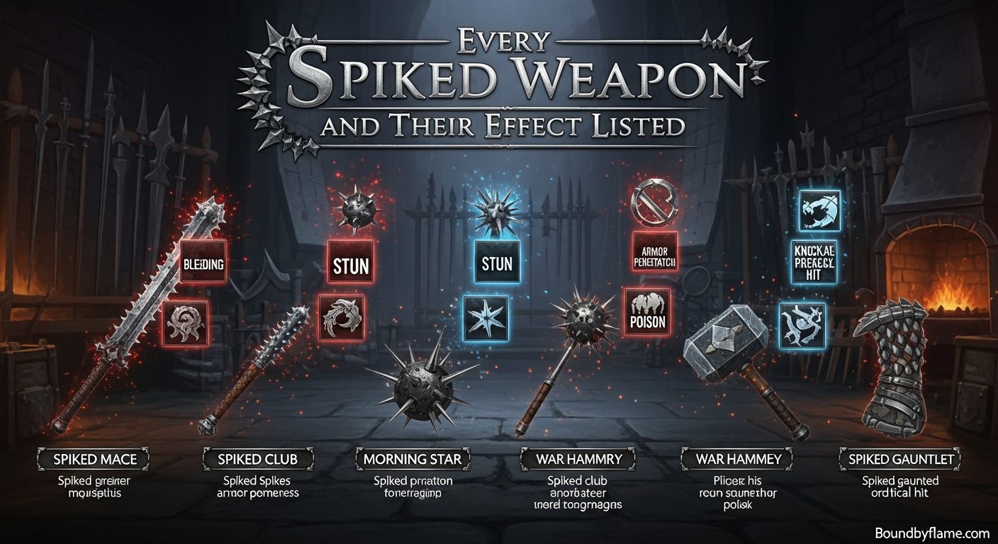 Every SPIKED Weapon and Their Effect Listed