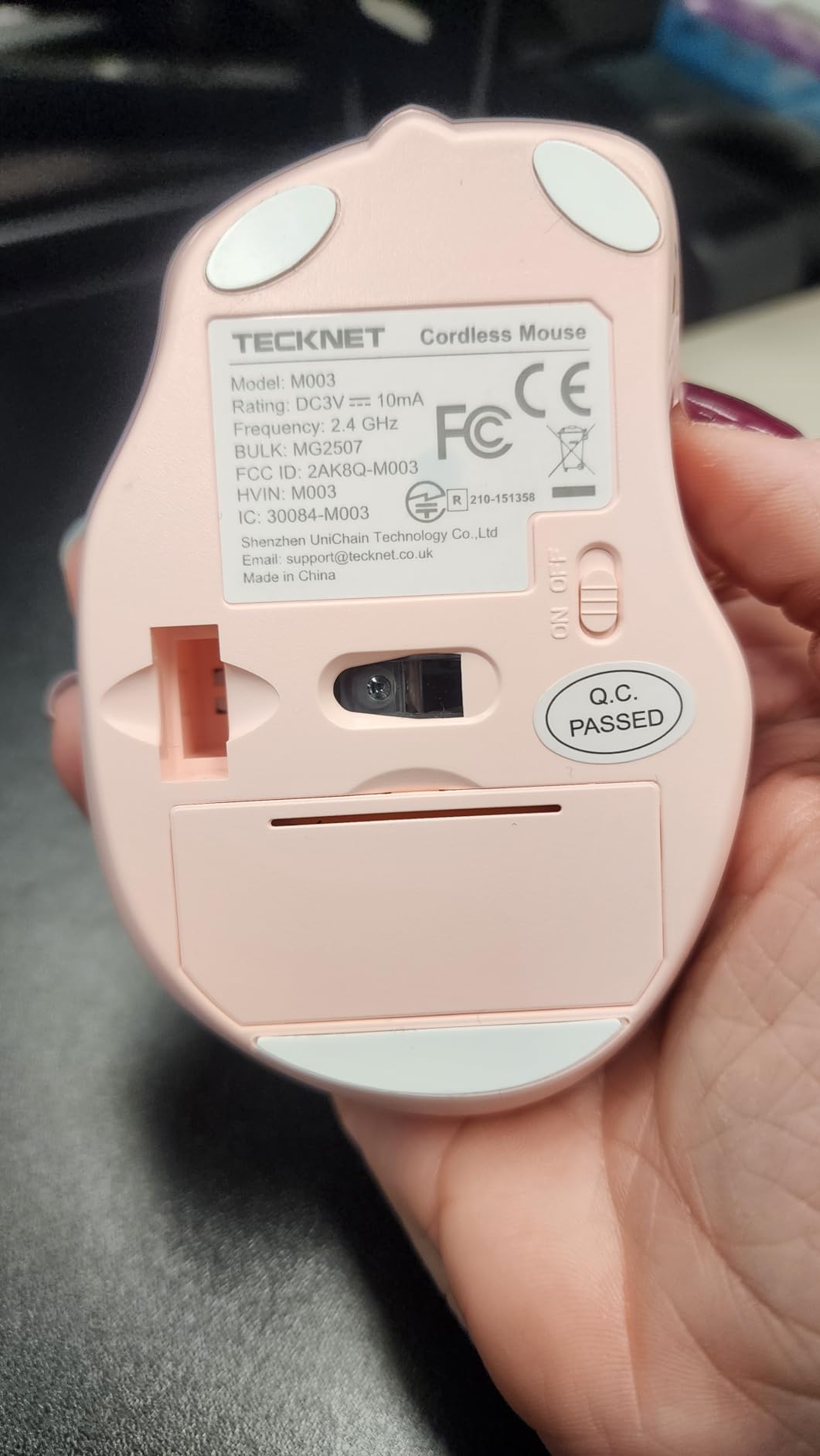 TECKNET Wireless Mouse, 2.4G Ergonomic Optical Mouse, Computer Mouse for Laptop, PC, Computer, Chromebook, Notebook, 6 Buttons, 24 Months Battery Life, 2600 DPI, 5 Adjustment Levels - Customer Photo 1