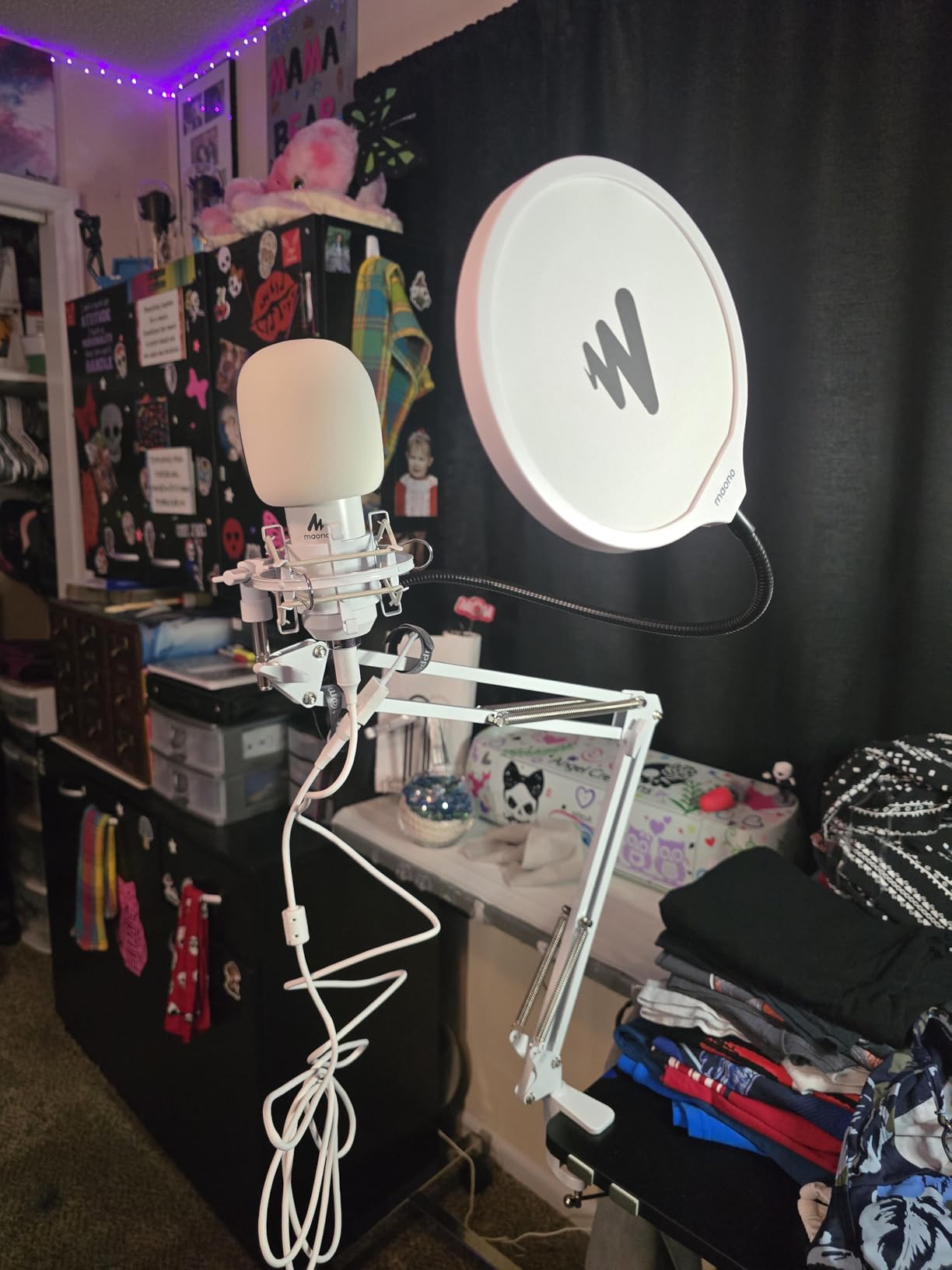 USB Microphone, MAONO 192KHZ/24Bit Plug & Play PC Computer Podcast Condenser Cardioid Metal Mic Kit with Professional Sound Chipset for Recording, Gaming, Singing, YouTube (AU-A04) - Customer Photo 3