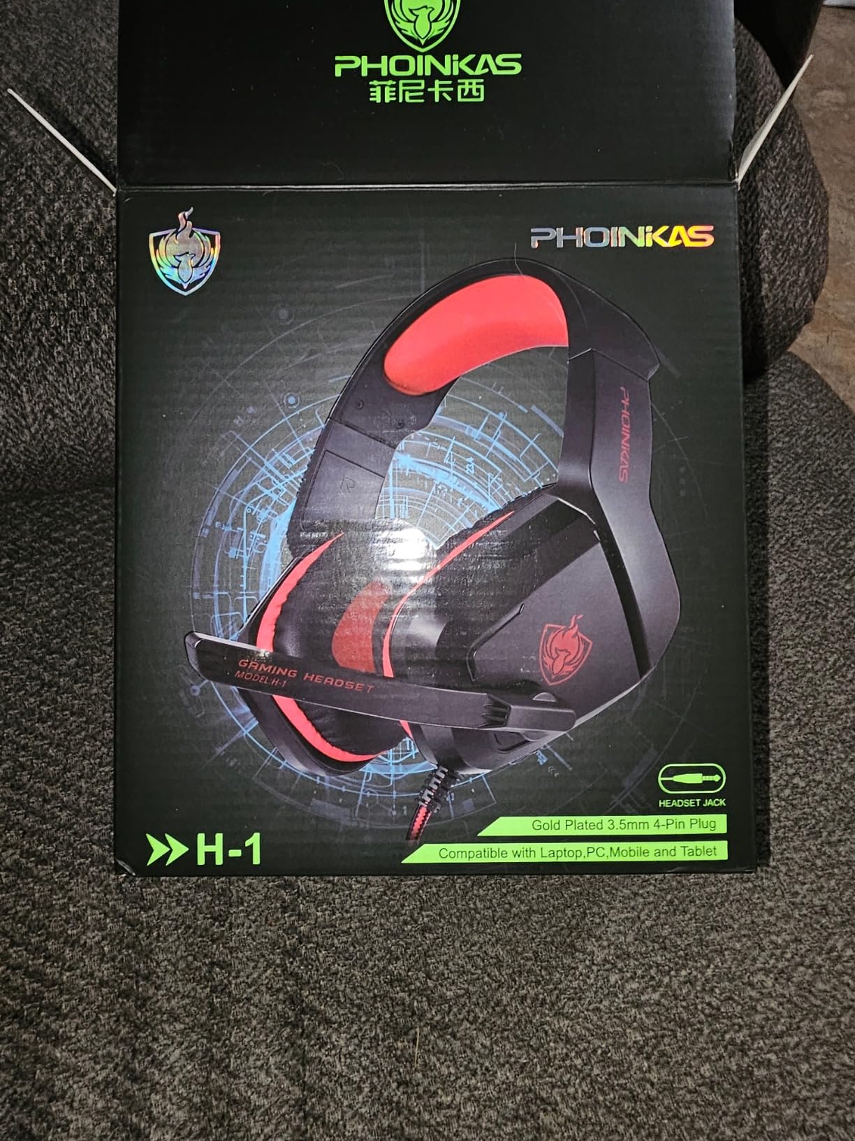 PHOINIKAS Gaming Headset for PS4, Xbox One, PC, Laptop, Mac, Nintendo Switch, 3.5MM PS4 Stereo Headset Over Ear Headphones with Noise-Cancelling Mic, Bass Surround - Camo - Customer Photo 4