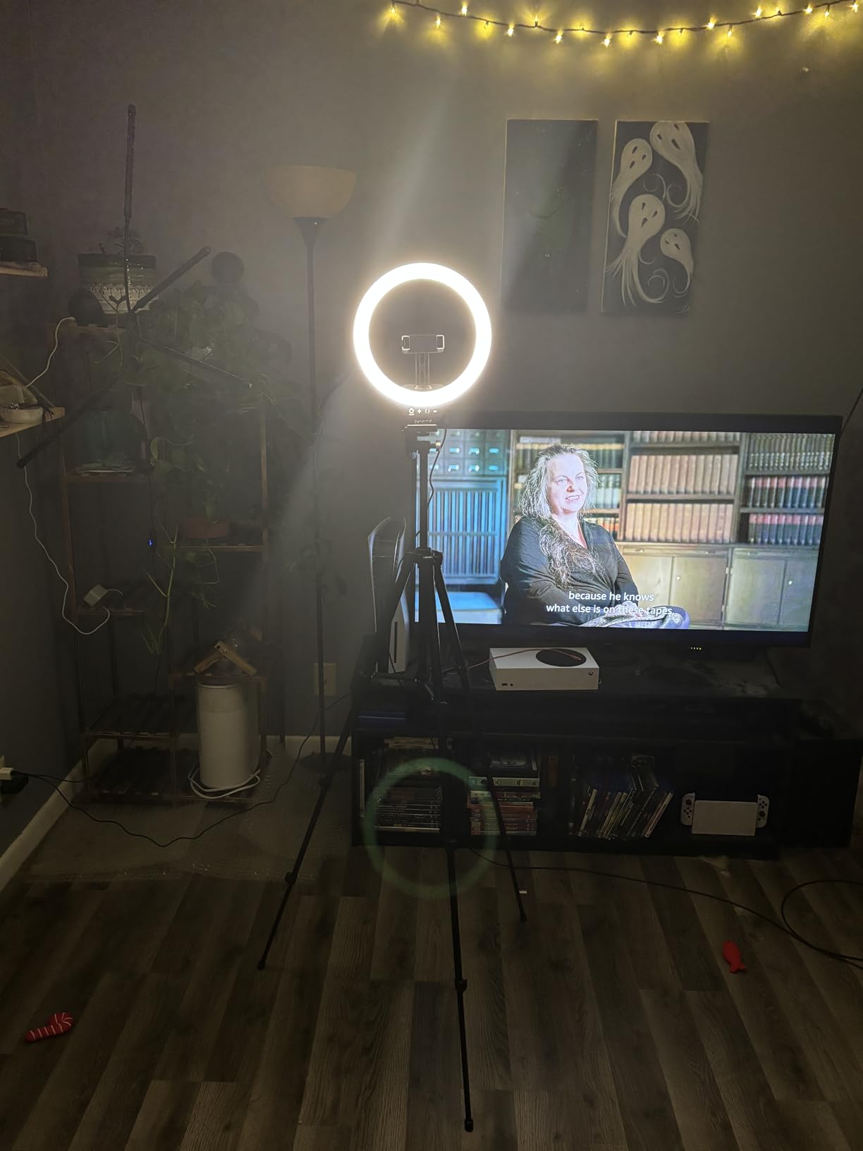 Sensyne 10'' Ring Light with 50'' Extendable Tripod Stand, LED Circle Lights with Phone Holder for Live Stream/Makeup/YouTube Video/TikTok, Compatible with All Phones - Customer Photo 1