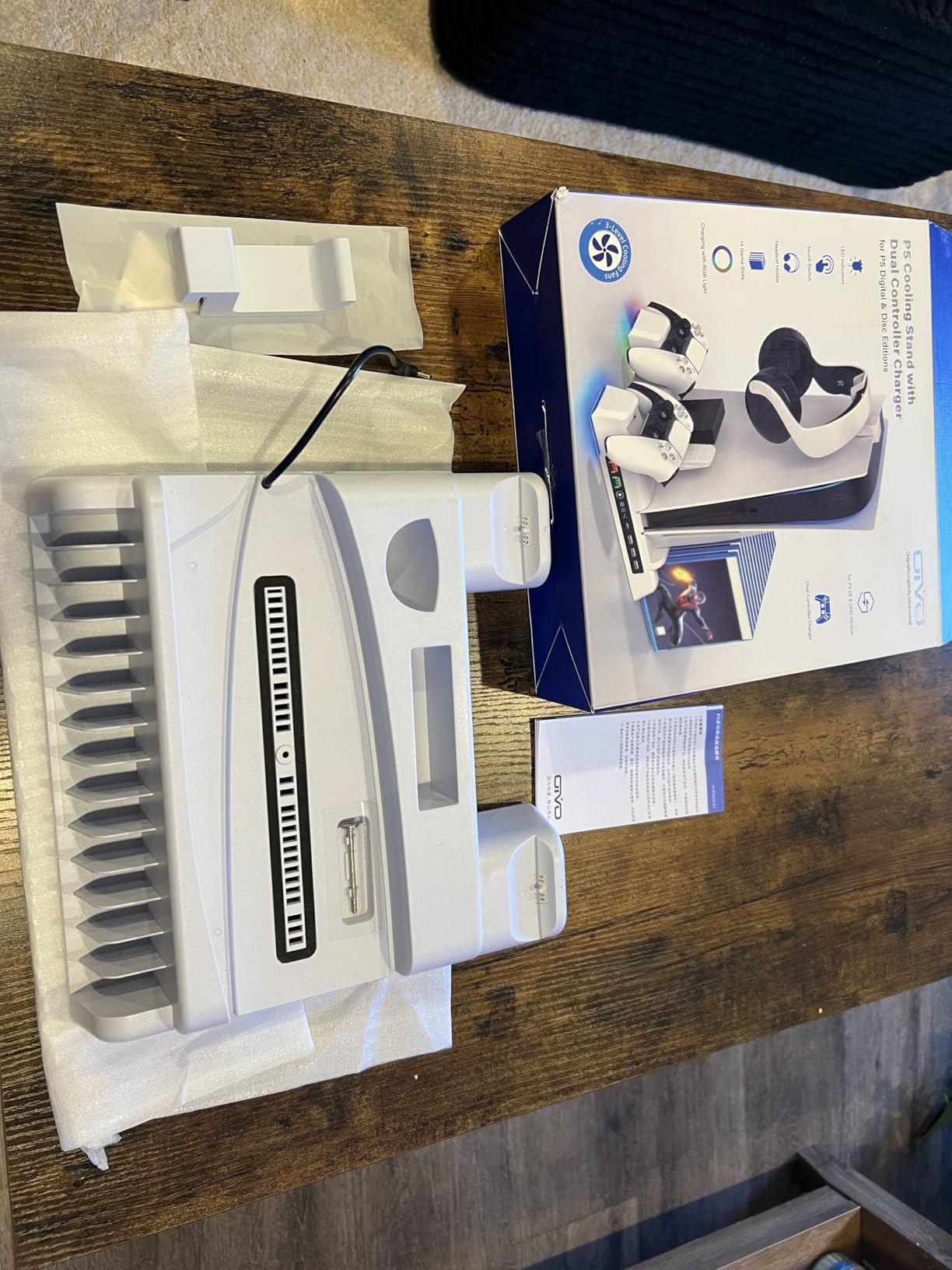 PS5/Slim/Pro Stand and Cooling Station with LED Controller Charging Station for PlayStation 5 Console, Controller Charger, Cooling Stand, PS5/Slim/Pro Accessories Kit with 3 Level Cooler Fan customer photo 2