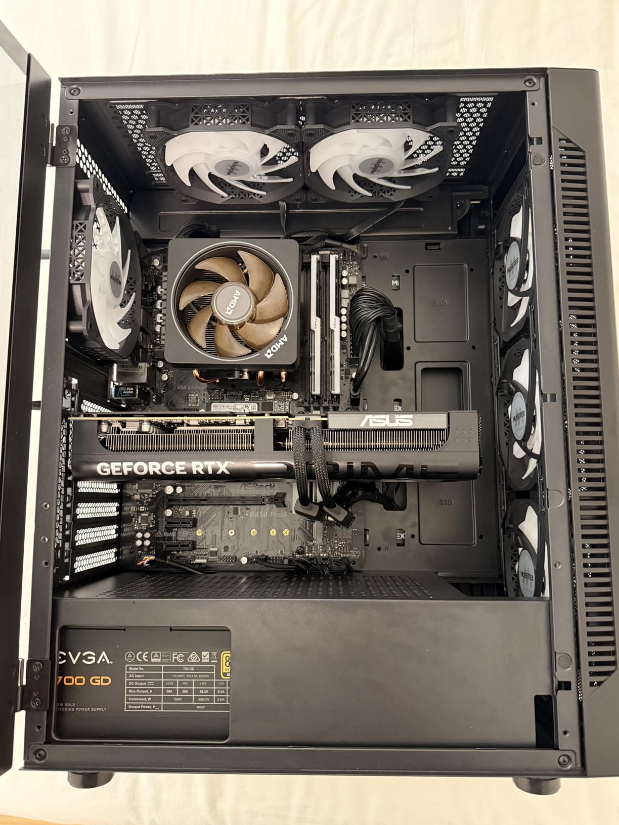 MUSETEX ATX PC Case Pre-Install 6 PWM ARGB Fans, Polygonal Mesh Computer Gaming Case, Opening Tempered Glass Side Panel Mid-Tower Case, USB 3.0 x 2, Black, NN8 Customer Review MUSETEX ATX PC Case Pre-Install 6 PWM ARGB Fans, Polygonal Mesh Computer Gaming Case, Opening Tempered Glass Side Panel Mid-Tower Case, USB 3.0 x 2, Black, NN8 - Customer Photo 2