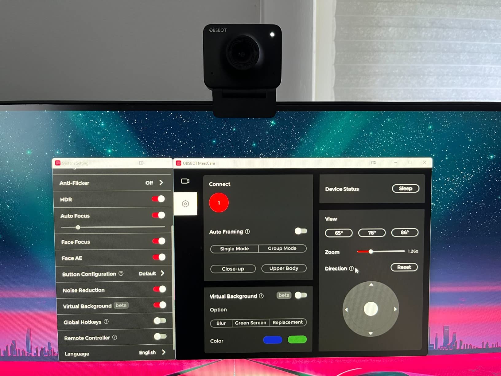 OBSBOT Meet 1080P 60FPS Webcam, Full HD Auto-Focus & AI-Powered Framing Computer Camera, Background Replacement, HDR, Adjustable FOV, Webcam for Conferencing, Video Calling, Live Sreaming, PC, Laptop Customer Review OBSBOT Meet 1080P 60FPS Webcam, Full HD Auto-Focus & AI-Powered Framing Computer Camera, Background Replacement, HDR, Adjustable FOV, Webcam for Conferencing, Video Calling, Live Sreaming, PC, Laptop - Customer Photo 2