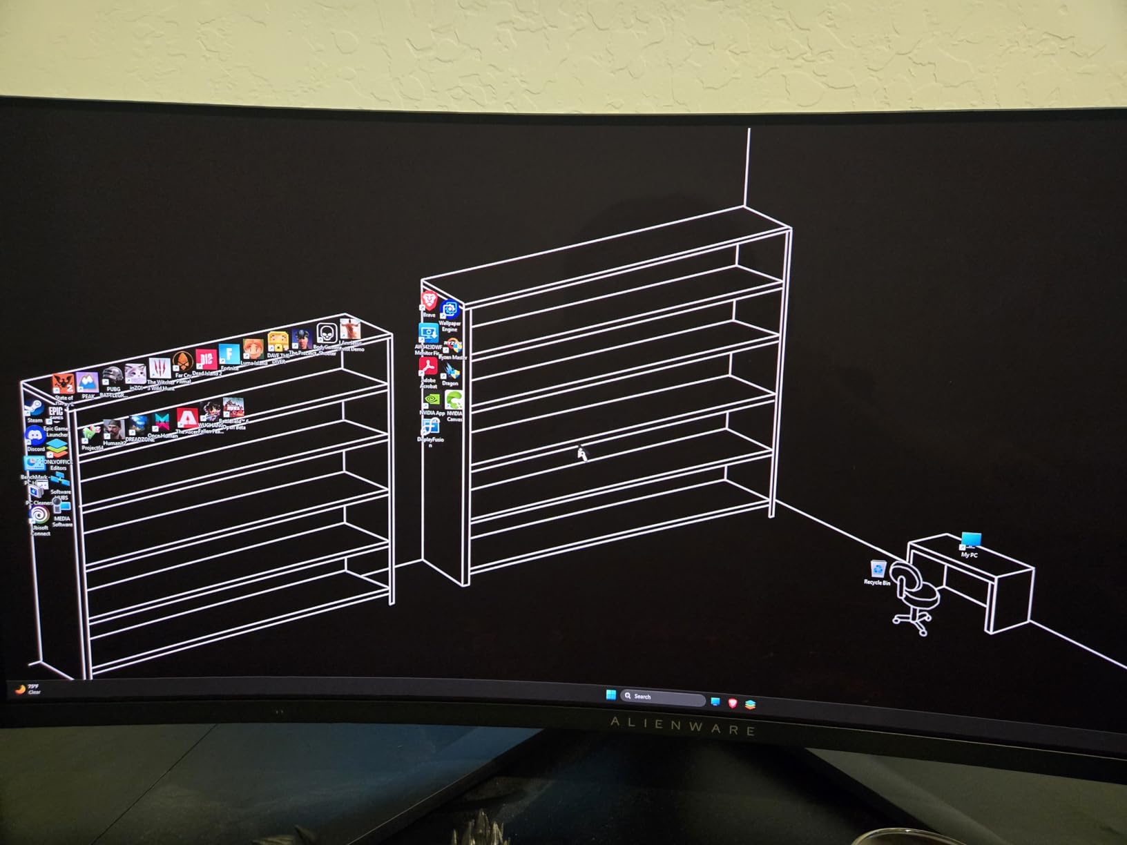 Alienware AW3423DWF Curved QD-OLED Gaming Monitor - 34-inch Quantum Dot OLED 0.1Ms 165Hz 21:9 Curved Display, 99.3% DCI-P3 Color Gamut, VESA DisplayHDR True Black 400, AMD FreeSync Premium Pro - Black Customer Review Alienware AW3423DWF Curved QD-OLED Gaming Monitor - 34-inch Quantum Dot OLED 0.1Ms 165Hz 21:9 Curved Display, 99.3% DCI-P3 Color Gamut, VESA DisplayHDR True Black 400, AMD FreeSync Premium Pro - Black - Customer Photo 3