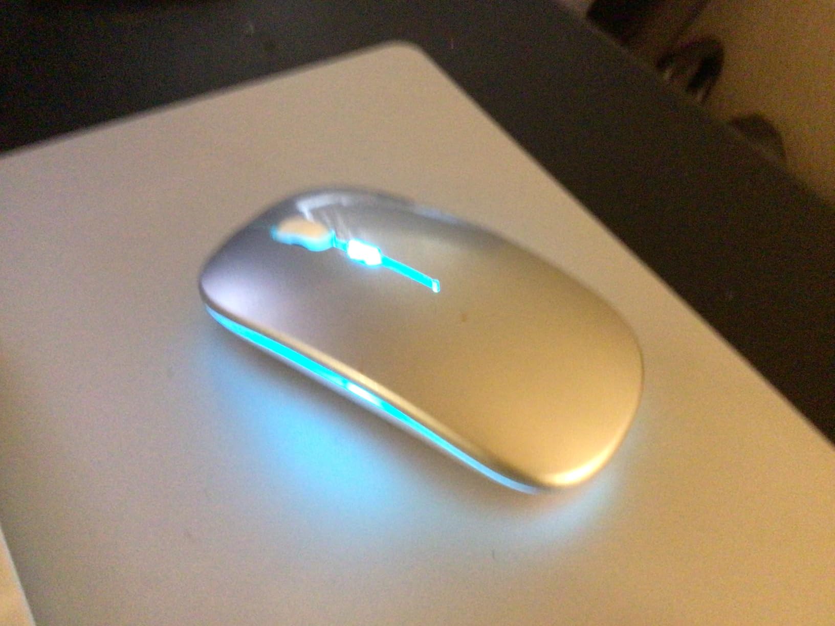 Wireless Bluetooth Mouse Rechargeable Laptop Mice with LED Lights Silent Slim Use(BT5.2 and 2.4G Portable USB) Dual Mode Computer Mouse for Laptop/iPad/Tablet/Apple/Computer/Mac (Black) - Customer Photo 2