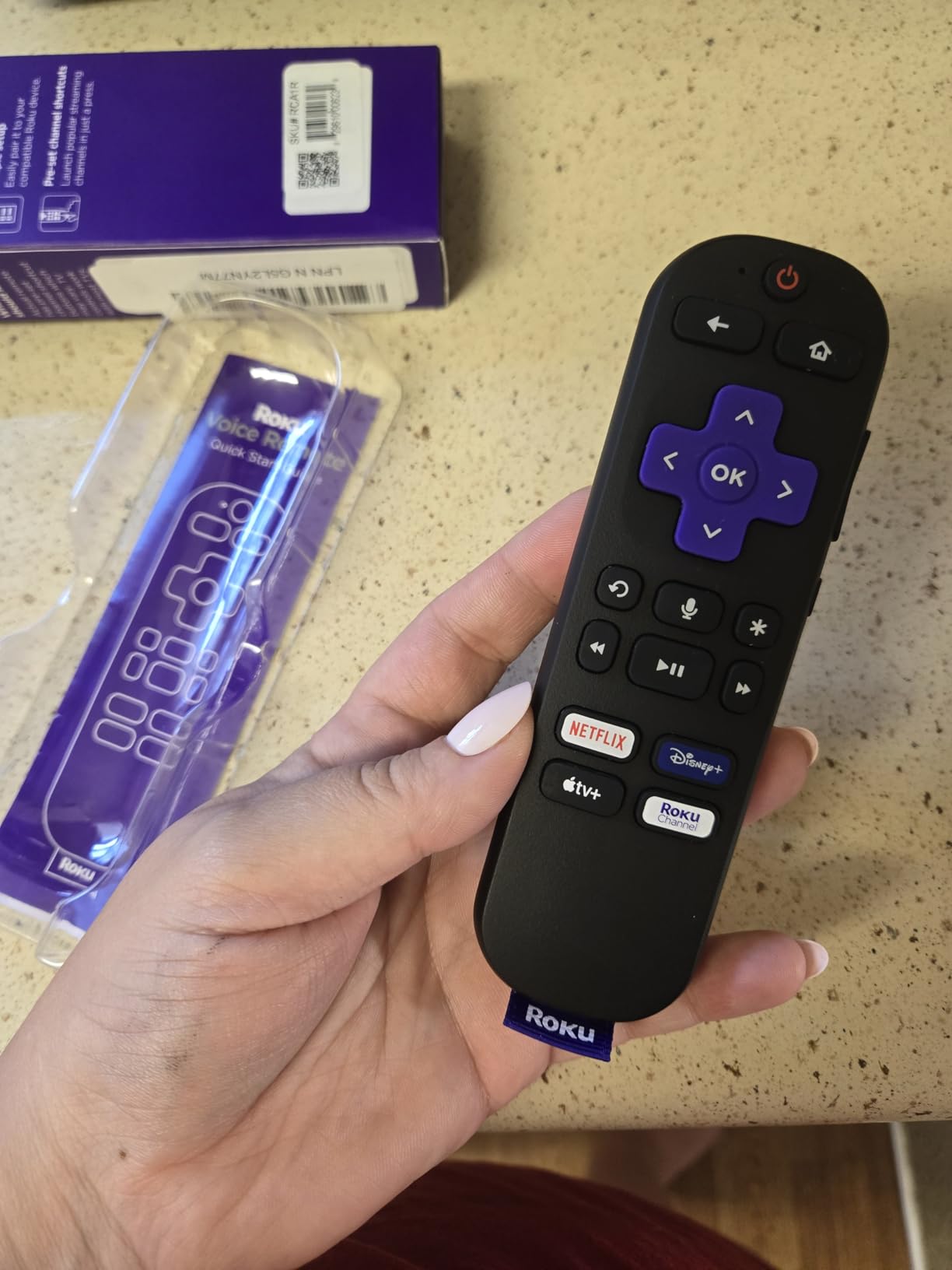 Roku Voice Remote | Replacement TV Remote Control with Voice Control, Simple Setup, & Pre-Set App Shortcuts - Compatible with Roku TV, Players, & Audio Devices - Customer Photo 5