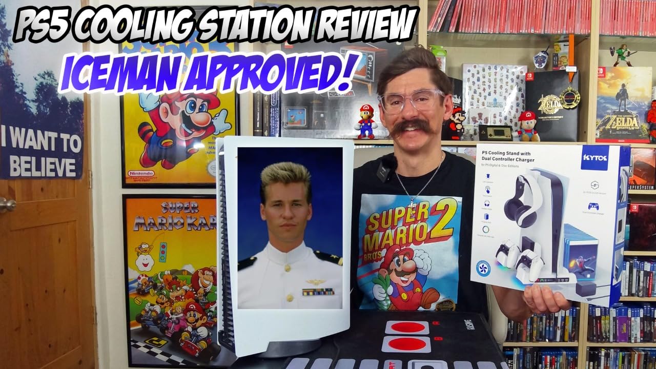 Cooling Stand for PS5/ Slim/Pro Disc & Digital Console, PS5 Cooling Station with Dual Controller Charging Station for PlayStation 5 Console, 3-Level Cooling Fan & PlayStation Vita Games customer photo 1