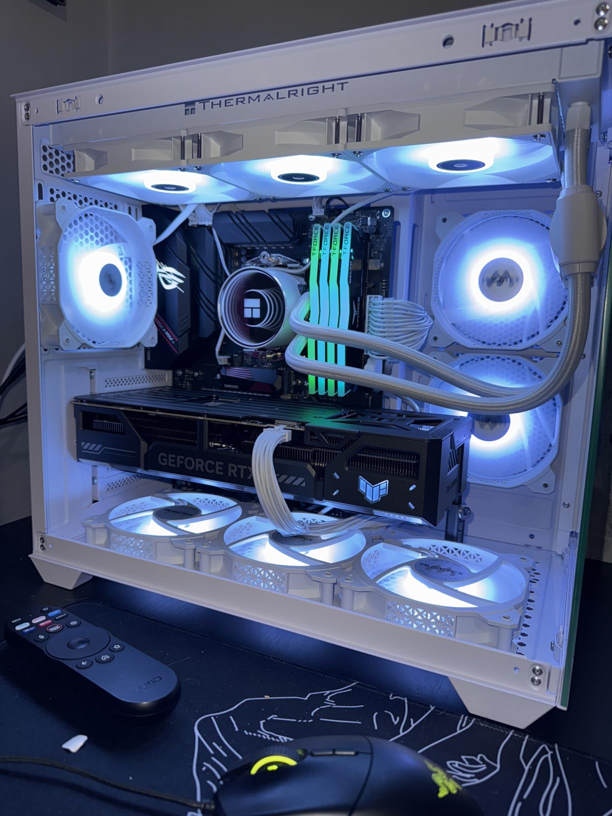 MUSETEX ATX PC Case, 6 PWM ARGB Fans Pre-Installed, 360MM RAD Support, Type-C Gaming PC Case, 270° Full View Tempered Glass Mid Tower, Pure White ATX Computer Case,Y6 Customer Review MUSETEX ATX PC Case, 6 PWM ARGB Fans Pre-Installed, 360MM RAD Support, Type-C Gaming PC Case, 270° Full View Tempered Glass Mid Tower, Pure White ATX Computer Case,Y6 - Customer Photo 2