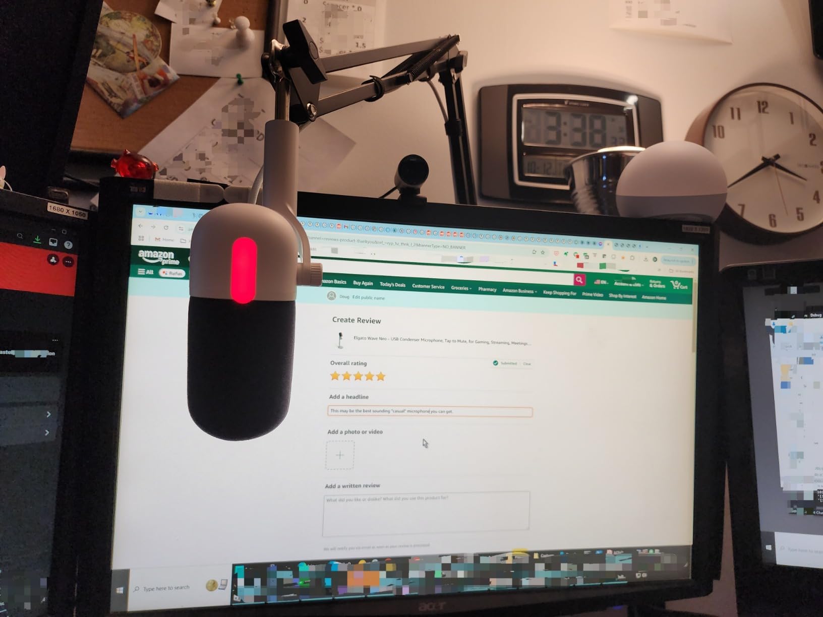 Elgato Wave Neo – USB Condenser Microphone, Tap to Mute, for Gaming, Streaming, Meetings, Voice Recording on Teams/Zoom/OBS/Twitch/YouTube & more, Plug-''n-Play, Works on Laptop, PC, Mac, iPad, iPhone Customer Review Elgato Wave Neo – USB Condenser Microphone, Tap to Mute, for Gaming, Streaming, Meetings, Voice Recording on Teams/Zoom/OBS/Twitch/YouTube & more, Plug-''n-Play, Works on Laptop, PC, Mac, iPad, iPhone - Customer Photo 1