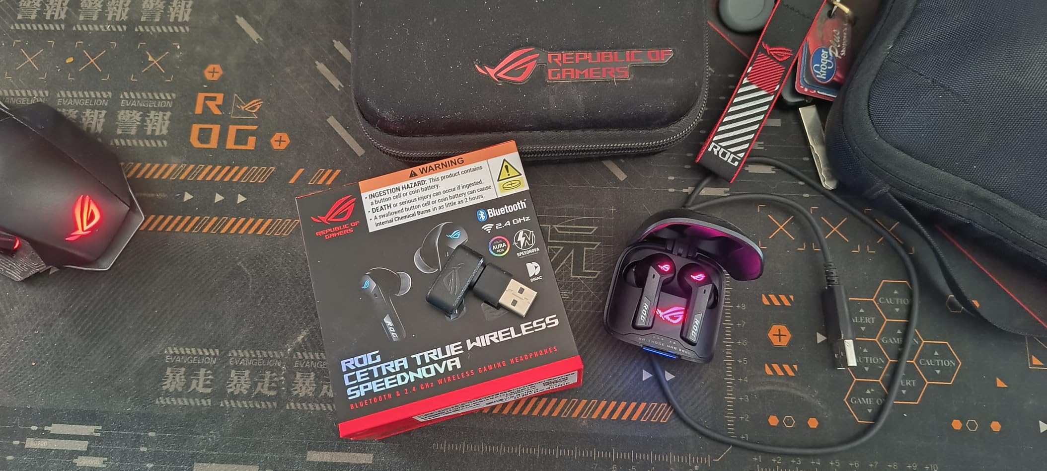 ASUS ROG Cetra True Wireless SpeedNova Gaming Earbuds - Dual-Mode (BT, 2.4GHz), Dirac Opteo, Bone-Conduction AI Mic, Adaptive ANC, 46Hr Battery, for PC, PS5, PS4, Switch, Mobile, ROG Ally/X - Black customer photo 1