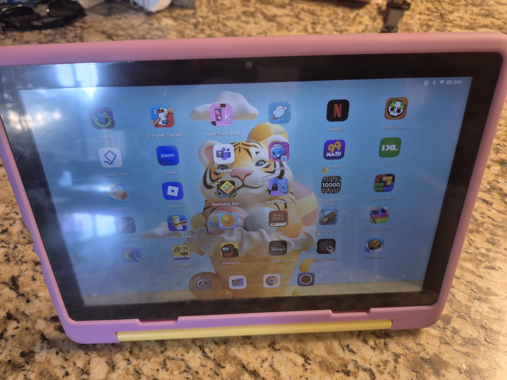 Kids Tablet｜Upgraded Android 14 Tablet 10 inch for Kids with Protective Case｜Octa-Core｜64GB｜1TB TF Card Expandable｜Dual Camera｜Parental Control｜Great Gift for Toddler(Blue) - Customer Photo 1