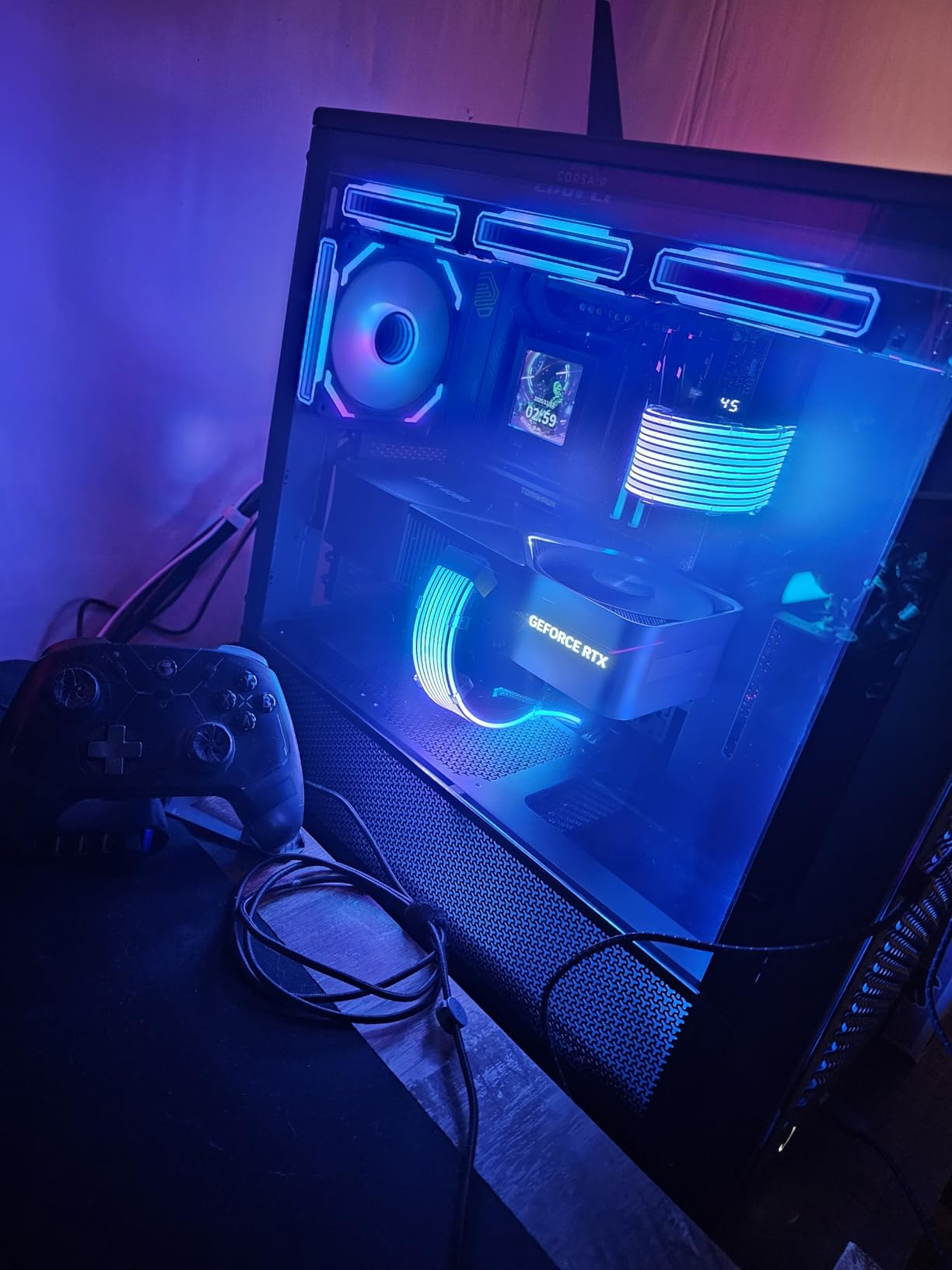 CORSAIR 4000D RS ARGB Frame Modular Mid-Tower ATX PC Case – High Airflow, 3X Pre-Installed RS ARGB Fans, InfiniRail™ Fan Mounting System, ASUS BTF, MSI Project Zero, Gigabyte Project Stealth – Black Customer Review CORSAIR 4000D RS ARGB Frame Modular Mid-Tower ATX PC Case – High Airflow, 3X Pre-Installed RS ARGB Fans, InfiniRail™ Fan Mounting System, ASUS BTF, MSI Project Zero, Gigabyte Project Stealth – Black - Customer Photo 2