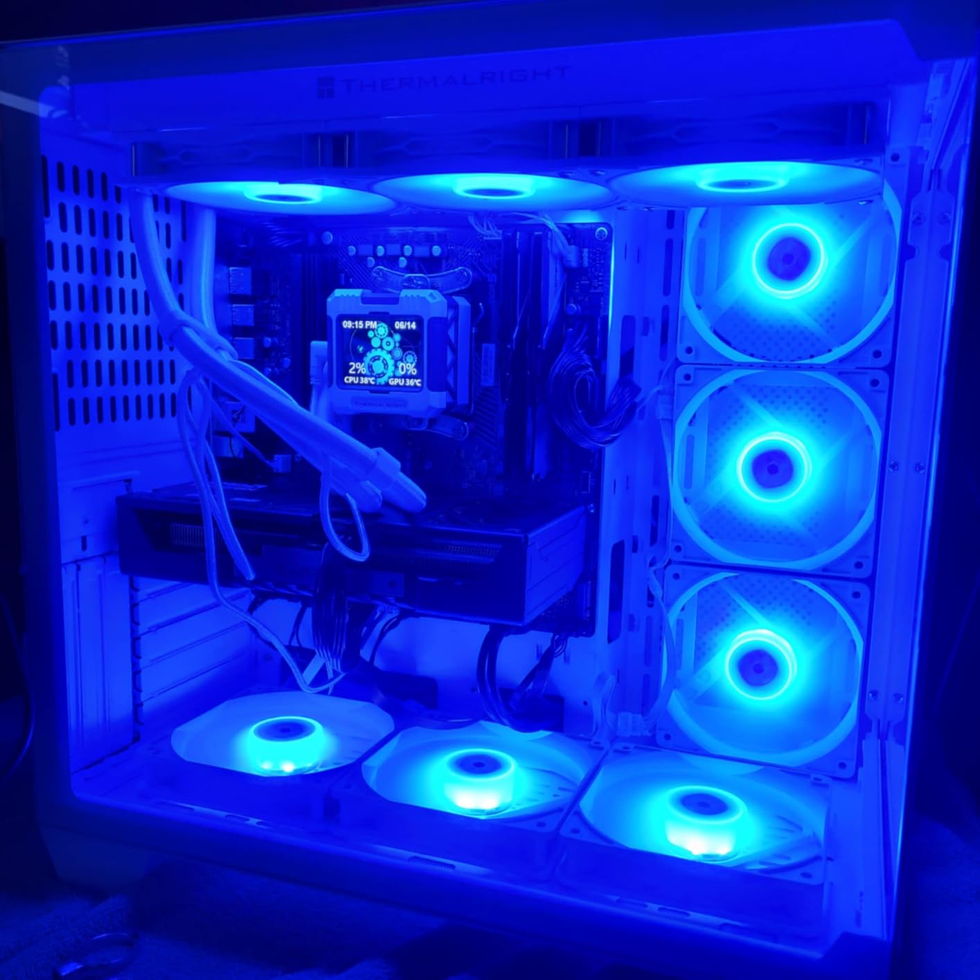 F600 PC Case - Pre-Installed 7 PWM ARGB Fan, ATX Mid-Tower Gaming PC Case, 270° Panoramic Glass with Type-C, FOIFKIN (Black, F600) - Customer Photo 5