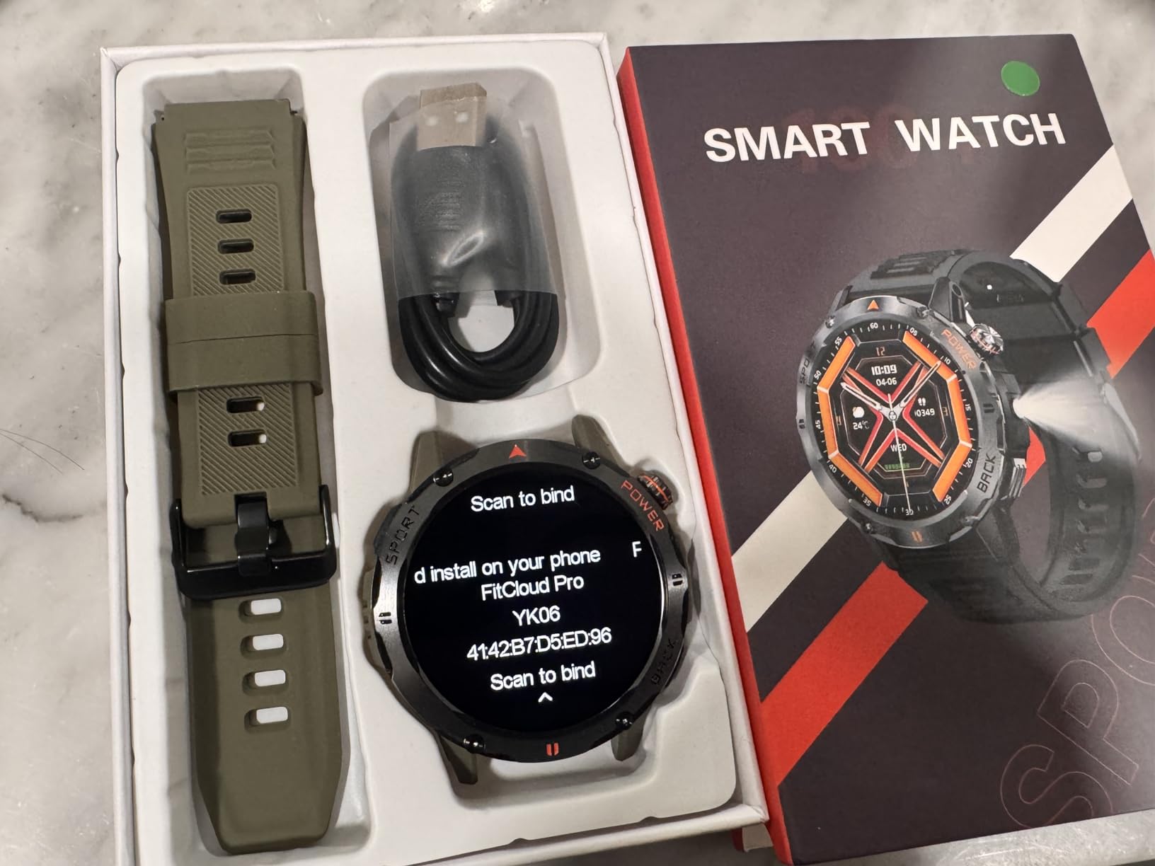 Military Smart Watch for Men, (Answer/Make Call) Fitness Smart Watch with Flashlight Compatible for Android & iPhone Waterproof with Blood Oxygen/HeartRate/Sleep/120+ Sport Modes (Black) Customer Review Military Smart Watch for Men, (Answer/Make Call) Fitness Smart Watch with Flashlight Compatible for Android & iPhone Waterproof with Blood Oxygen/HeartRate/Sleep/120+ Sport Modes (Black) - Customer Photo 1