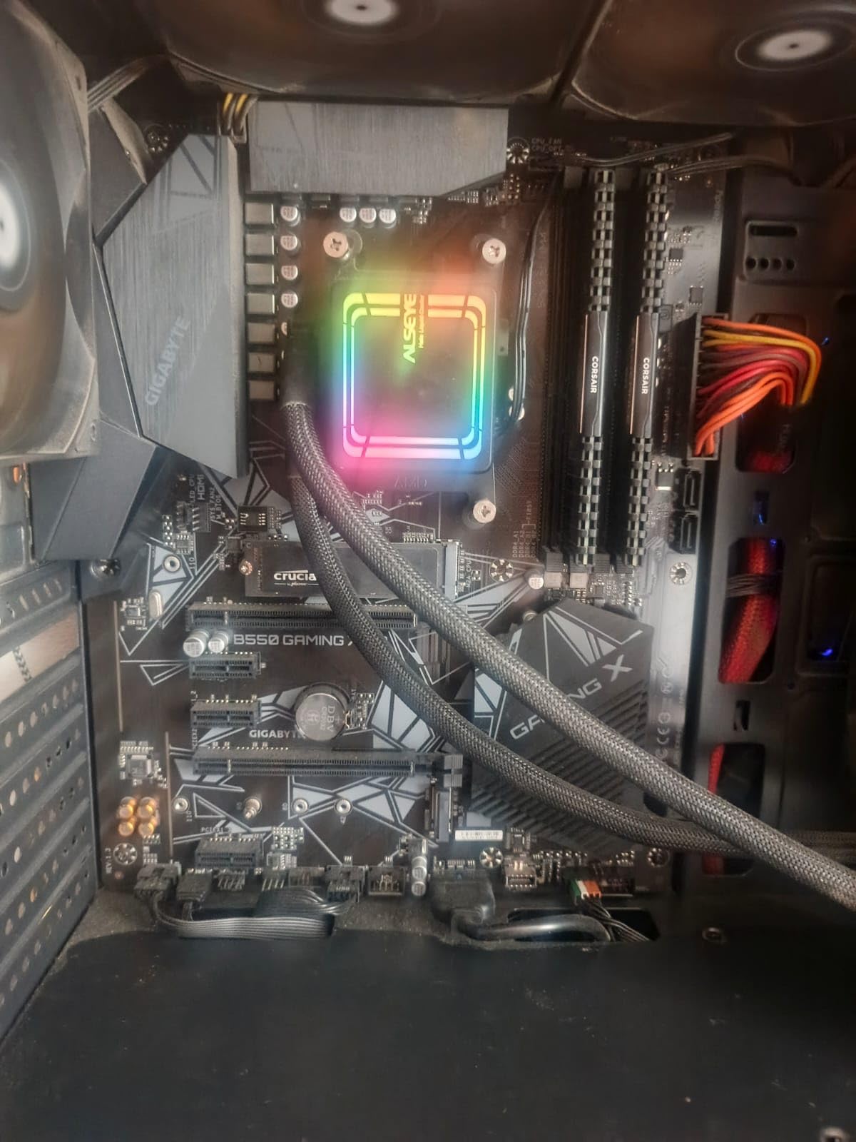 GIGABYTE B550 Eagle WIFI6 AMD AM4 ATX Motherboard, Supports Ryzen 5000/4000/3000 Processors, DDR4, 10+3 Power Phase, 2X M.2, PCIe 4.0, USB-C, WIFI6, GbE LAN, PCIe EZ-Latch, RGB Fusion customer photo 1