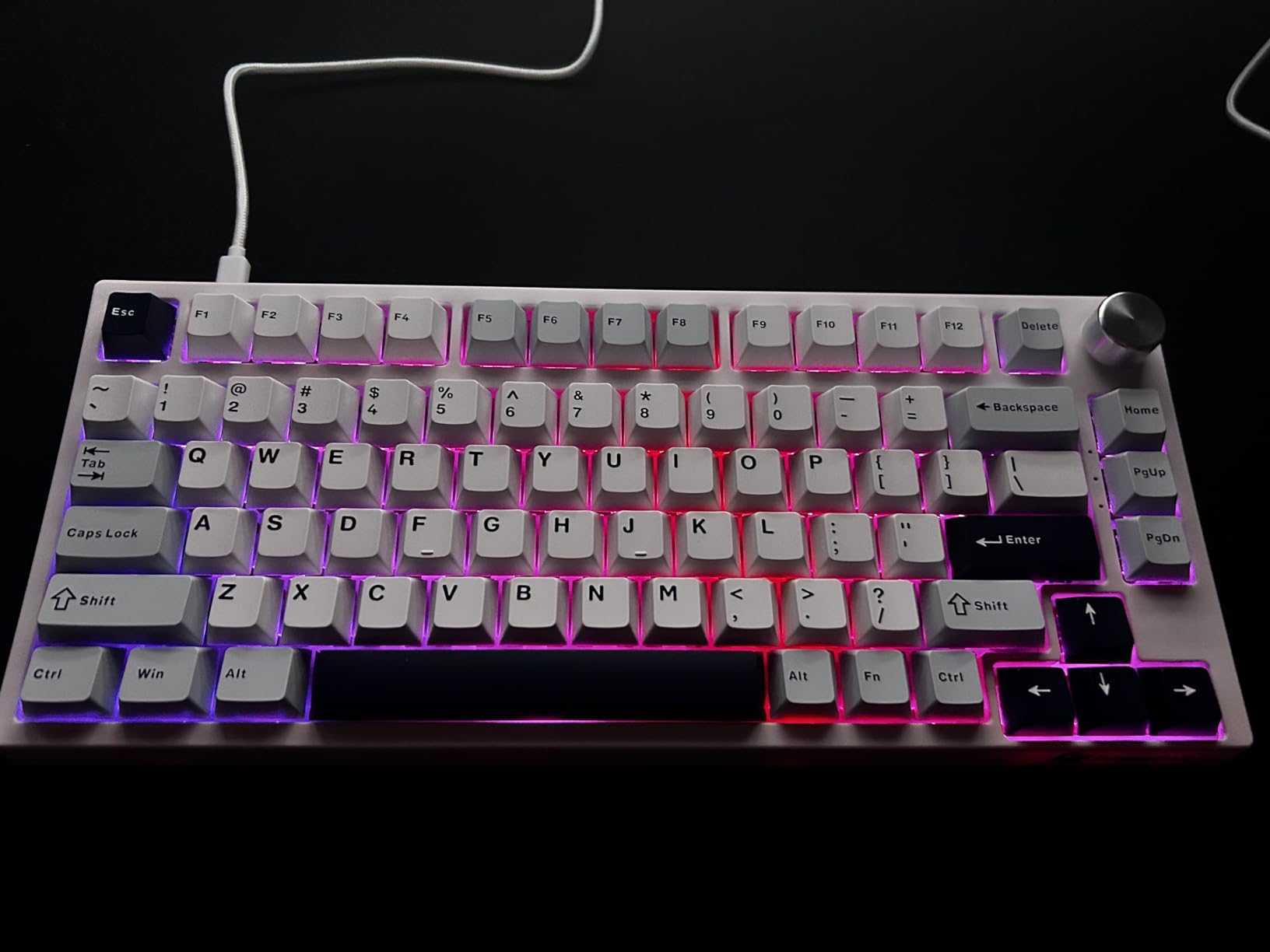 Redragon K713 Wireless Mechanical Keyboard, Gasket Mounted RGB Gaming Keyboard, 3-Mode (2.4G/BT/USB), Pre-Lubed Linear Red Switches, 75% Layout, 82 Keys Hot Swappable for PC/Mac - Black Customer Review Redragon K713 Wireless Mechanical Keyboard, Gasket Mounted RGB Gaming Keyboard, 3-Mode (2.4G/BT/USB), Pre-Lubed Linear Red Switches, 75% Layout, 82 Keys Hot Swappable for PC/Mac - Black - Customer Photo 1