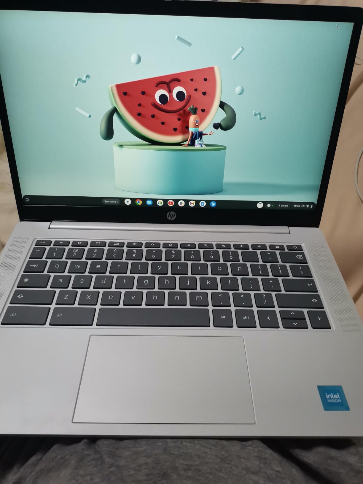 HP Chromebook 14 inch Laptop, HD Display, Intel Processor N100, 8 GB RAM, 128 GB UFS, Intel UHD Graphics, Chrome OS, Chalkboard Gray - Customer Photo 4