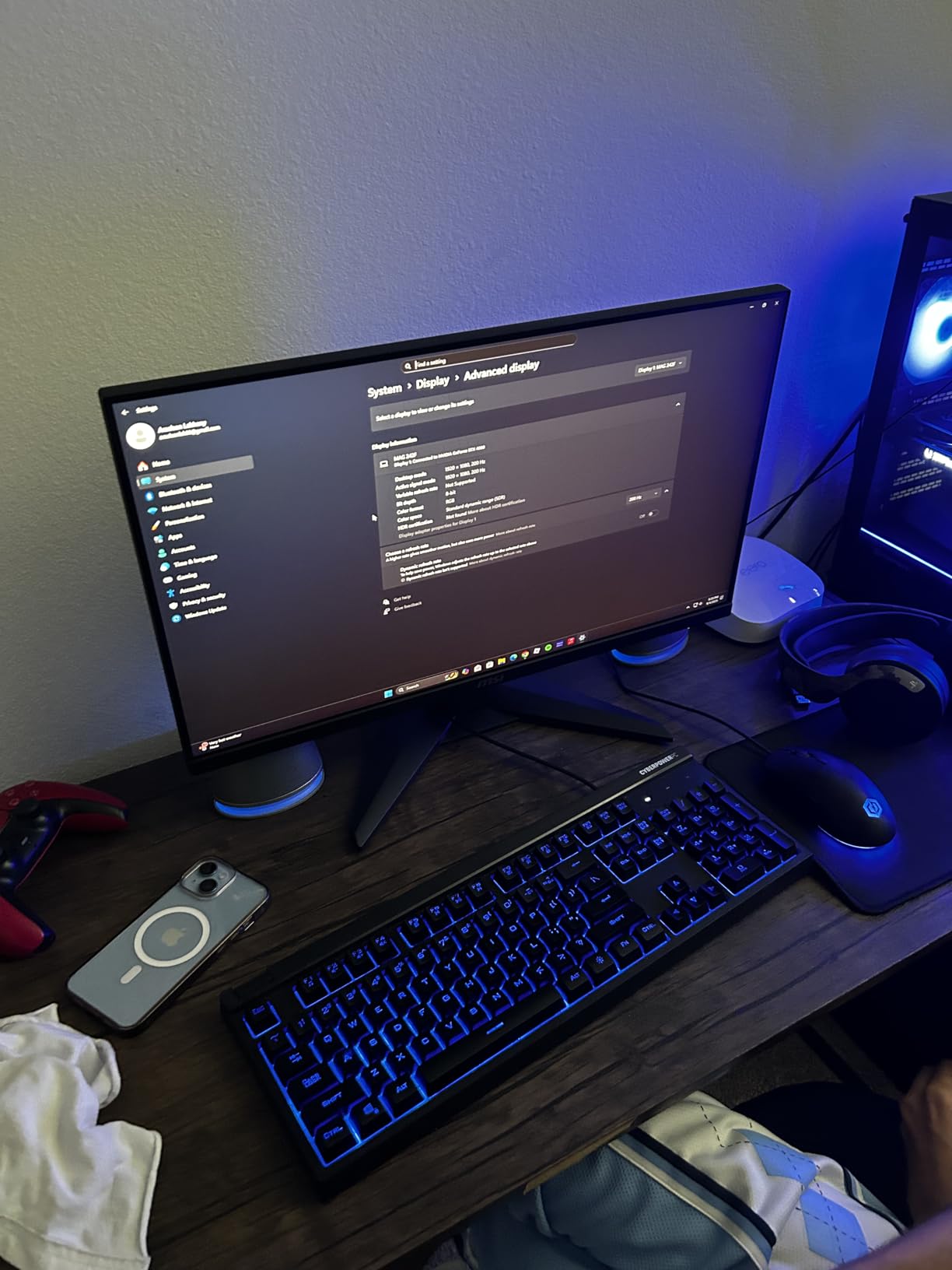 MAG 242F 24-inch 1920 x 1080 (FHD) Gaming Monitor, 200Hz, Adaptive Sync, HDMI, DisplayPort, VESA Mountable, Tilt, Height Adjustable, Speaker, 0.5ms, Black - Customer Photo 1