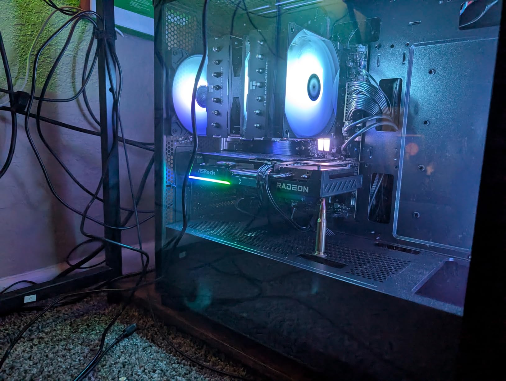 MONTECH X5- ATX Mid-Tower Gaming PC Case, High Airflow, 3X 140mm and 1x 120mm ARGB Fans Pre-Installed, Glass Side Panel, Carbon Print Accents, GPU Holder Included, Black Customer Review MONTECH X5- ATX Mid-Tower Gaming PC Case, High Airflow, 3X 140mm and 1x 120mm ARGB Fans Pre-Installed, Glass Side Panel, Carbon Print Accents, GPU Holder Included, Black - Customer Photo 1