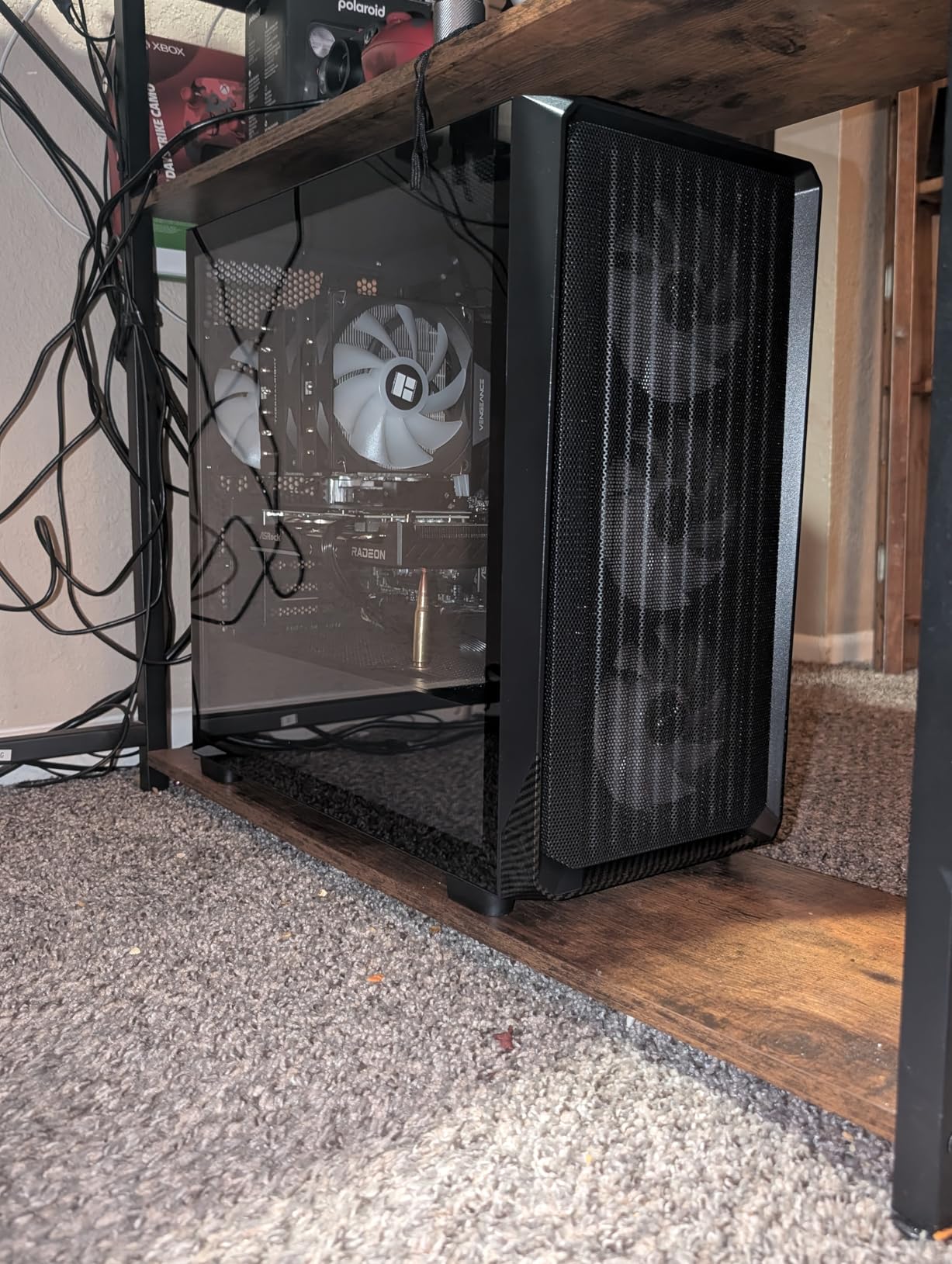 MONTECH X5- ATX Mid-Tower Gaming PC Case, High Airflow, 3X 140mm and 1x 120mm ARGB Fans Pre-Installed, Glass Side Panel, Carbon Print Accents, GPU Holder Included, Black Customer Review MONTECH X5- ATX Mid-Tower Gaming PC Case, High Airflow, 3X 140mm and 1x 120mm ARGB Fans Pre-Installed, Glass Side Panel, Carbon Print Accents, GPU Holder Included, Black - Customer Photo 2