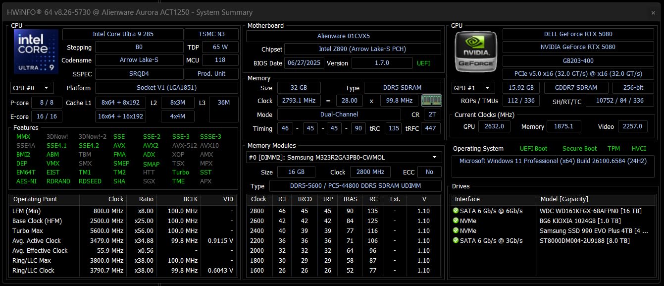 Alienware Aurora Gaming Desktop ACT1250 - Intel Core Ultra 7 265KF Processor, Liquid Cooled, NVIDIA GeForce RTX 5070, 32GB DDR5 RAM, 2TB SSD, 1000W Platinum Rated PSU, Win 11 Home - Clear Panel Customer Review Alienware Aurora Gaming Desktop ACT1250 - Intel Core Ultra 7 265KF Processor, Liquid Cooled, NVIDIA GeForce RTX 5070, 32GB DDR5 RAM, 2TB SSD, 1000W Platinum Rated PSU, Win 11 Home - Clear Panel - Customer Photo 1