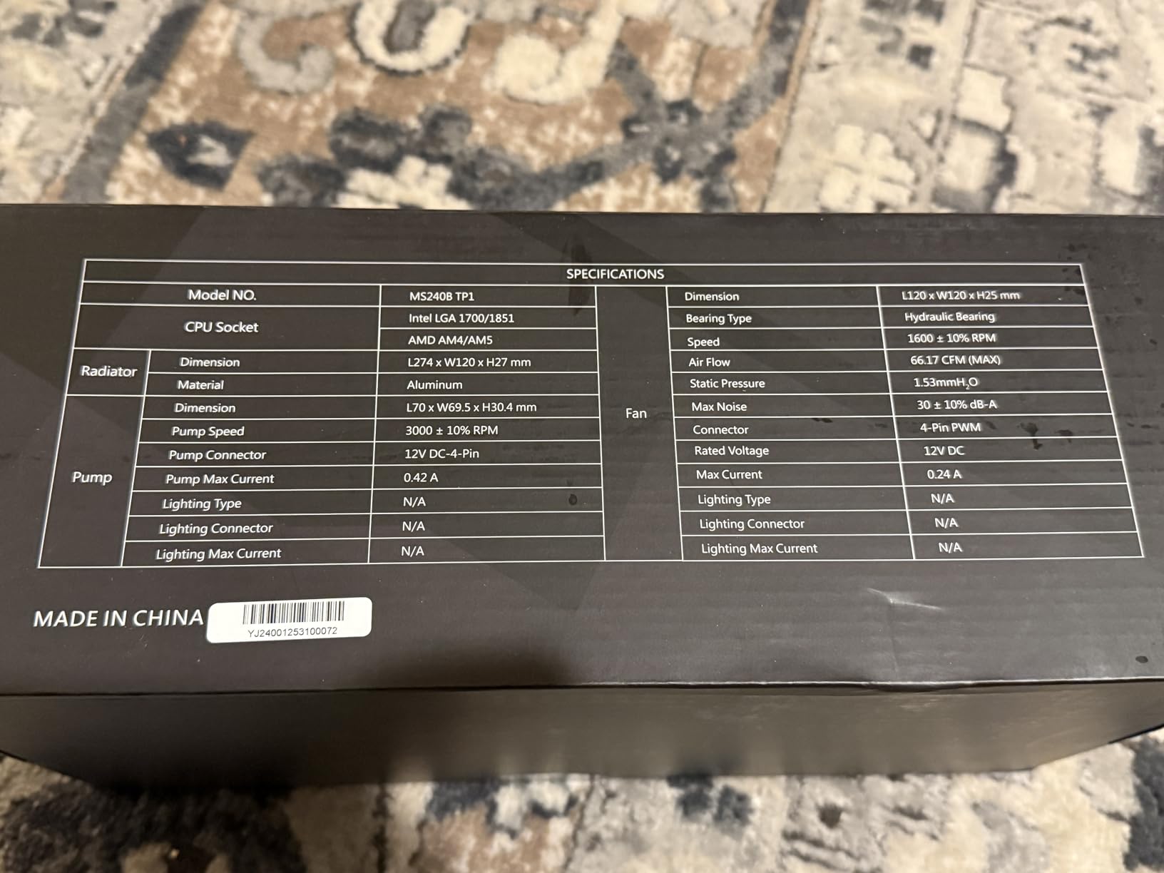 AIO CPU Cooler, 360mm AIO with High-Speed Ceramic Bearing Pump, 3X PWM ARGB Fans, 3-Phase Motor for Better Cooling Performance, Heat Transfer, Low Noise, Intel LGA 1851/1700, AMD AM5/AM4 Customer Review AIO CPU Cooler, 360mm AIO with High-Speed Ceramic Bearing Pump, 3X PWM ARGB Fans, 3-Phase Motor for Better Cooling Performance, Heat Transfer, Low Noise, Intel LGA 1851/1700, AMD AM5/AM4 - Customer Photo 2