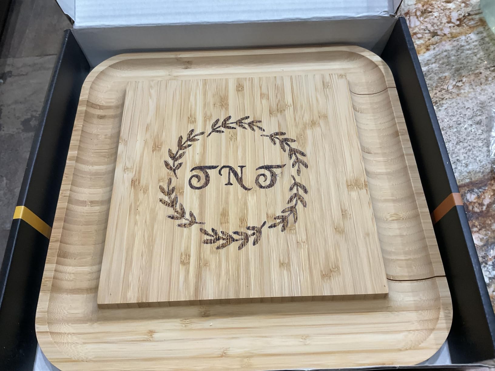 Charcuterie Board Gift Set - Bamboo Cheese Board and Knife Set - Housewarming Gifts for New Home, Wedding Gifts for Couples 2025, Bridal Shower Gifts, Birthday Gifts for Women - Customer Photo 5