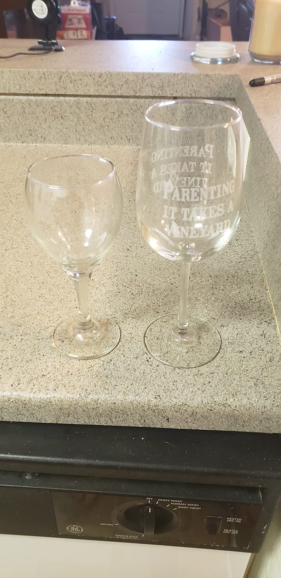 Personalized Mothers Day Stemmed Wine Glass -16oz Etched Wine Glass – Custom Mom Gifts for Women, Customized Mum Engraved Gifts for Her, 40th Birthday, Girlfriend - Your Text Here - Customer Photo 2