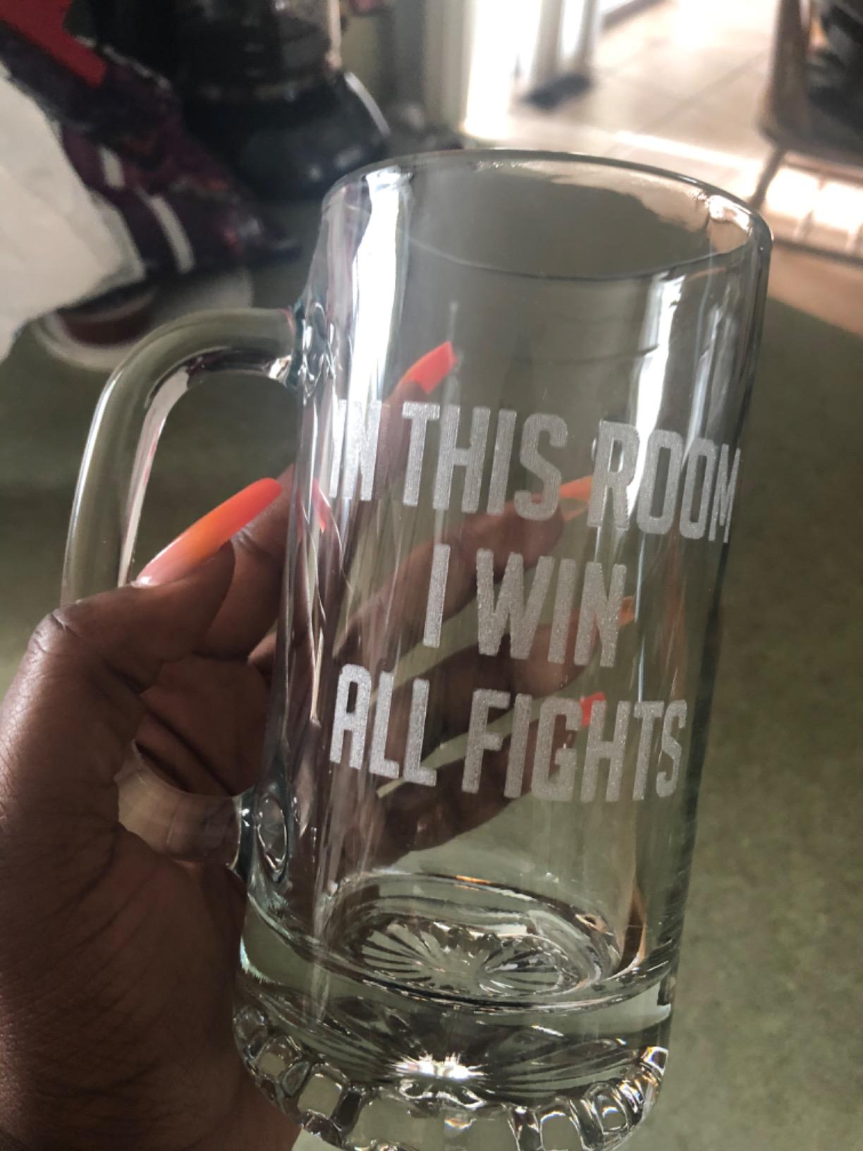 Personalized Engraved 16oz Glass Beer Mug - Custom Beer Gifts, Customized Father's Day, Gift for Dad, Birthday Present for Him, Boyfriend Brother, Gifts for Men Etched - Your Text Here - Customer Photo 2