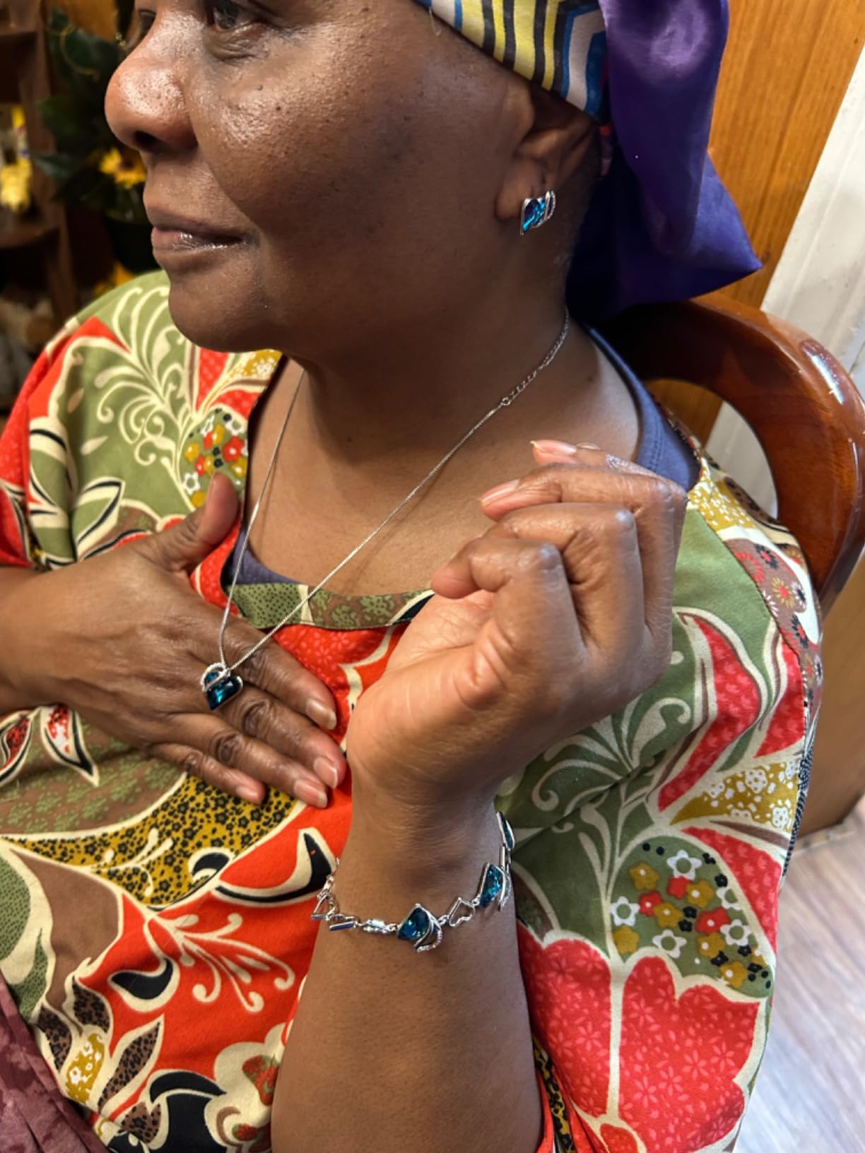 Leafael Infinity Love Heart Stud Earrings for Women, Silver Tone Fashion Statement Jewelry, Birthday Gifts for Daughter Girlfriend Mom Wife Her, November Birthstone Crystal, Citrine Yellow - Customer Photo 1