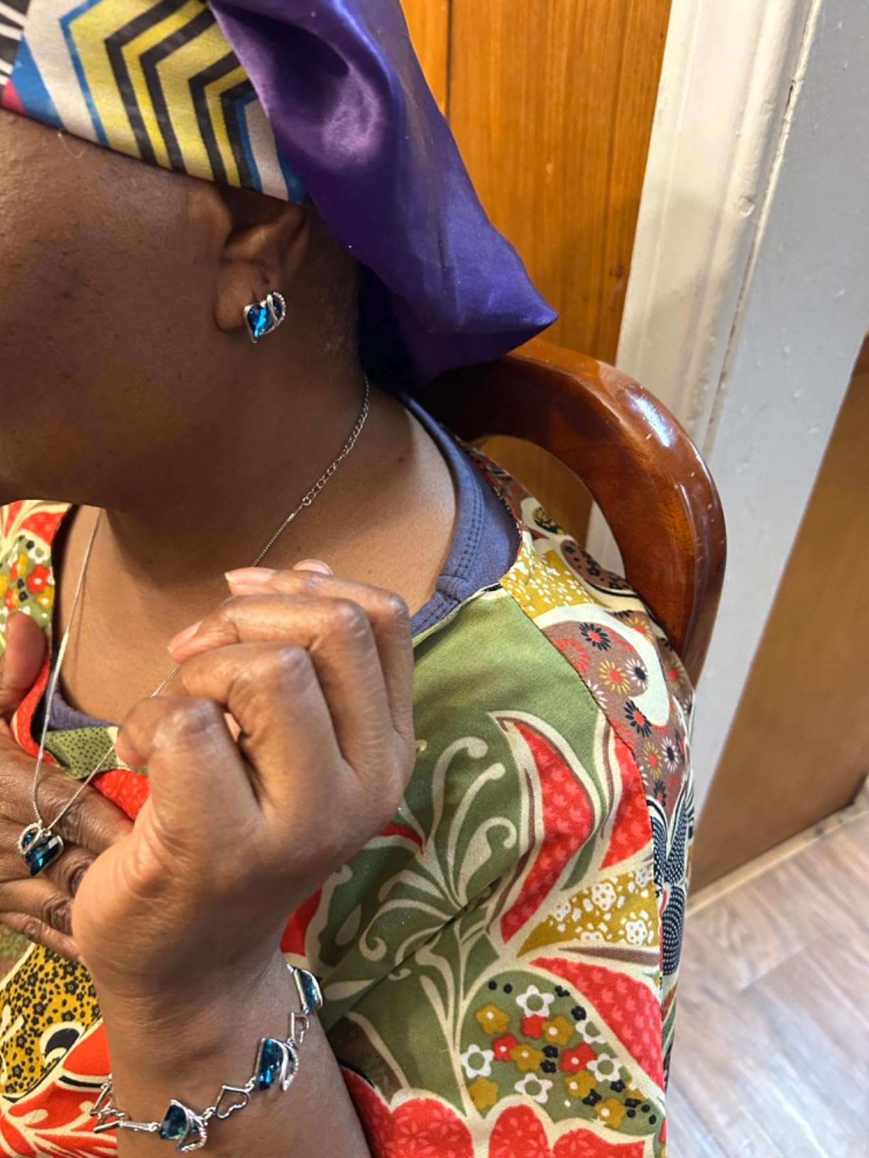 Leafael Infinity Love Heart Stud Earrings for Women, Silver Tone Fashion Statement Jewelry, Birthday Gifts for Daughter Girlfriend Mom Wife Her, November Birthstone Crystal, Citrine Yellow - Customer Photo 2