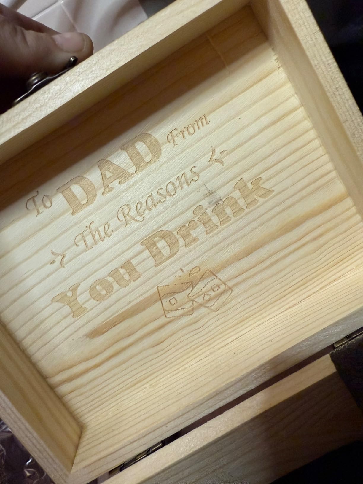 PONPUR Christmas Gifts for Men Grandpa Papa, Daddy, Engraved Whiskey Glass, Christmas Stocking Stuffers, Funny Dad Birthday Gifts for Dad Husband from Wife Daughter Son Kids, Unique Gag Men Gift - Customer Photo 1