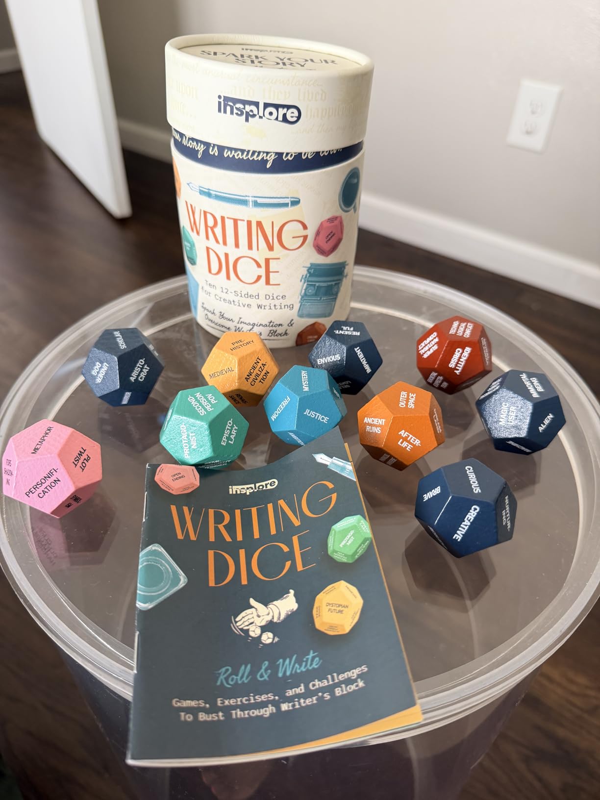 12-Sided Writing Dice – Giftable Creative Writing Tool for Beating Writer's Block - 120 Inspiration Prompts Plus Fun Games and Challenges - Great Gift for Teen and Adult Authors - Customer Photo 1