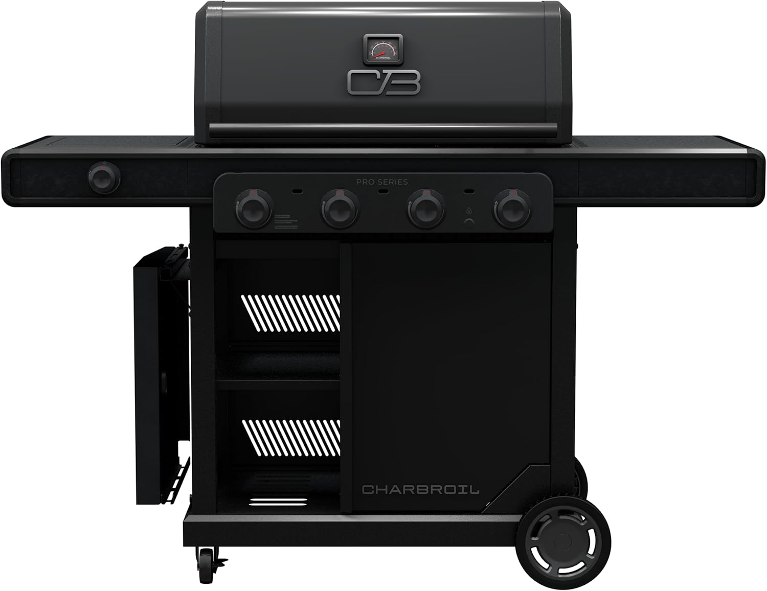 Charbroil Pro Series with Amplifire Infrared Technology 4-Burner Propane Gas Grill Cabinet with Side Burner, Black - 463281024 - Charbroil