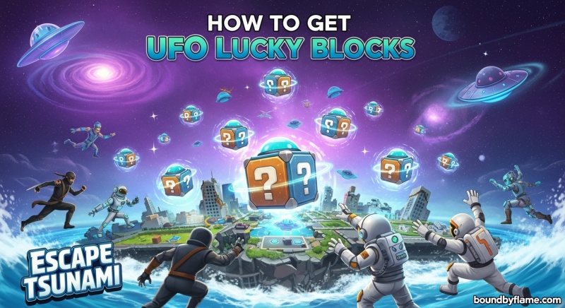Get UFO Lucky Blocks in Escape Tsunami