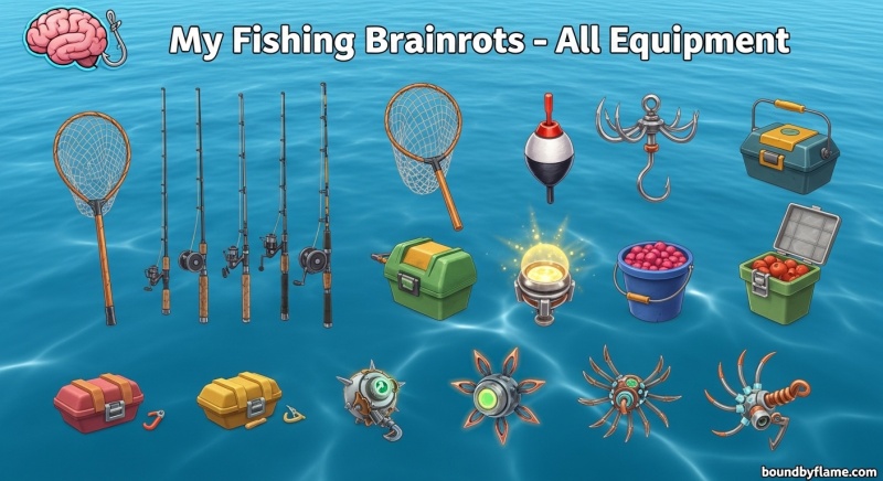 All Equipment in My Fishing Brainrots