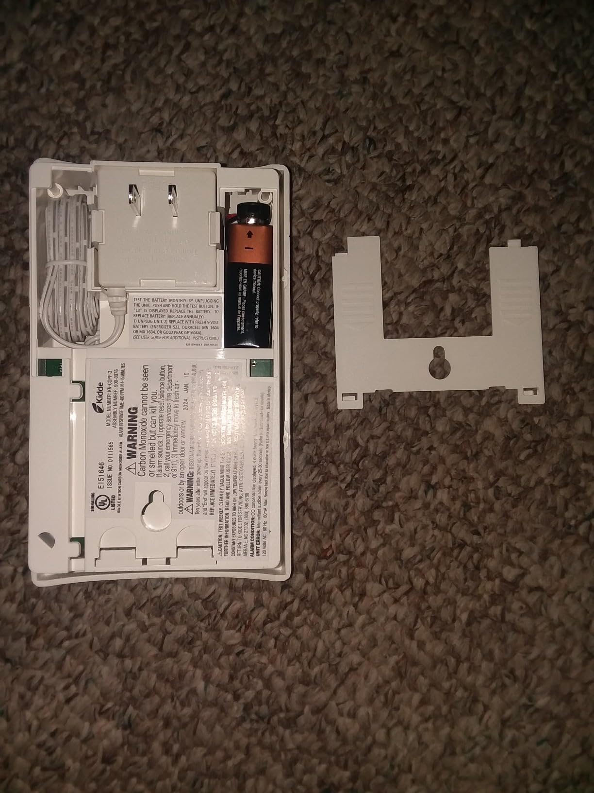 Kidde Carbon Monoxide Detector, Plug In Wall with 9-Volt Battery Backup, Digital LED Display customer photo 2