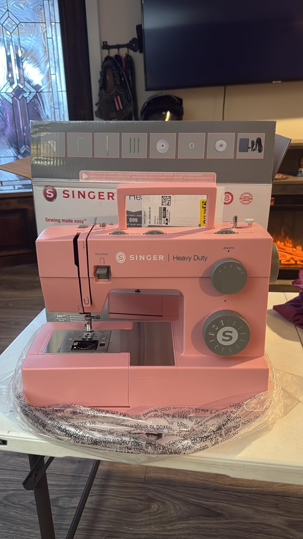 SINGER Heavy Duty 4411 High-Speed Sewing Machine with Accessory Kit | Strong Motor, Enhanced Piercing Power, 69 Stitch Applications, Full Metal Frame, 4-Step Buttonhole & LED Light, Grey customer photo 1