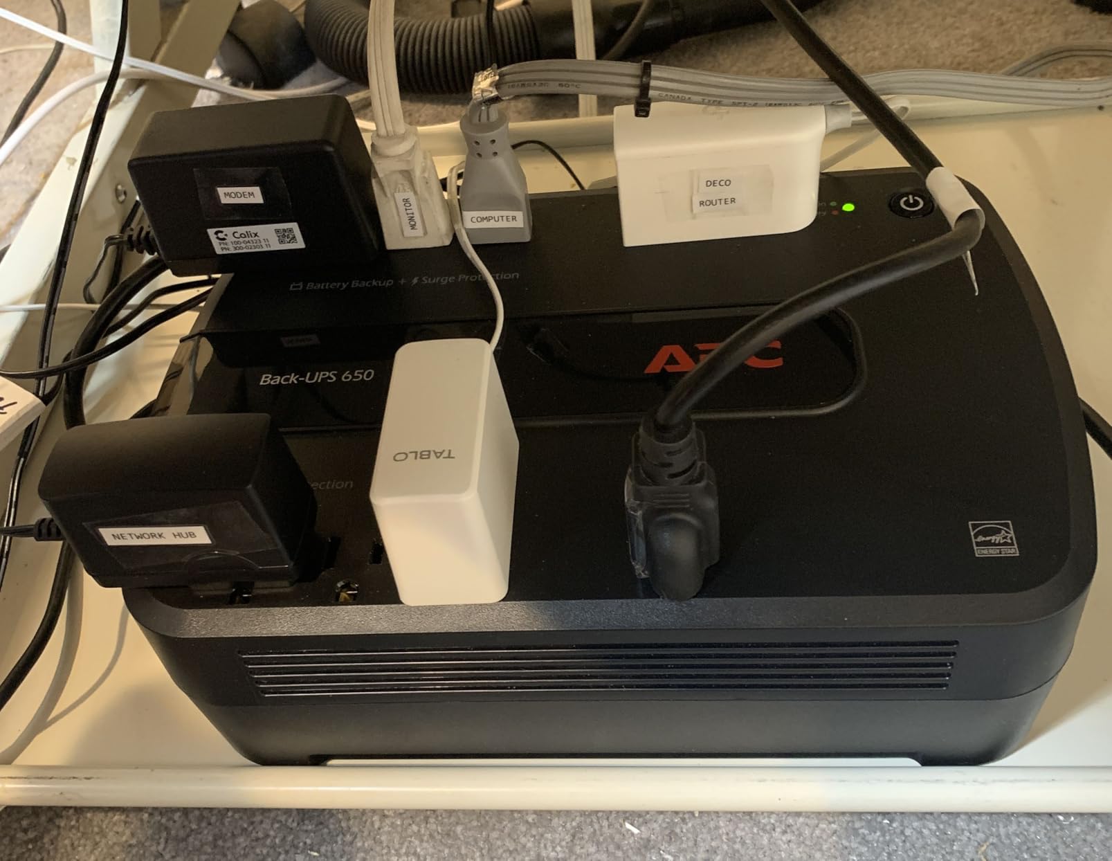 APC Back-UPS 650VA / 390W Battery Backup & Surge Protector, 8 Outlets, RJ45 Ethernet Protection, BE650G1 Uninterruptible Power Supply for Computers, Wireless Routers, and Home Office Electronics customer photo 1