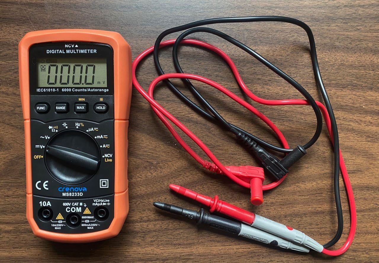 Crenova MS8233D Multimeter 6000 Counts Digital Multimeter DC AC Volt Meter Ohm Volt Amp Tester Measures Voltage Current Resistance Capacitance Continuity Diode Duty-Cycle Frequency NCV Live Wire Test customer photo 2