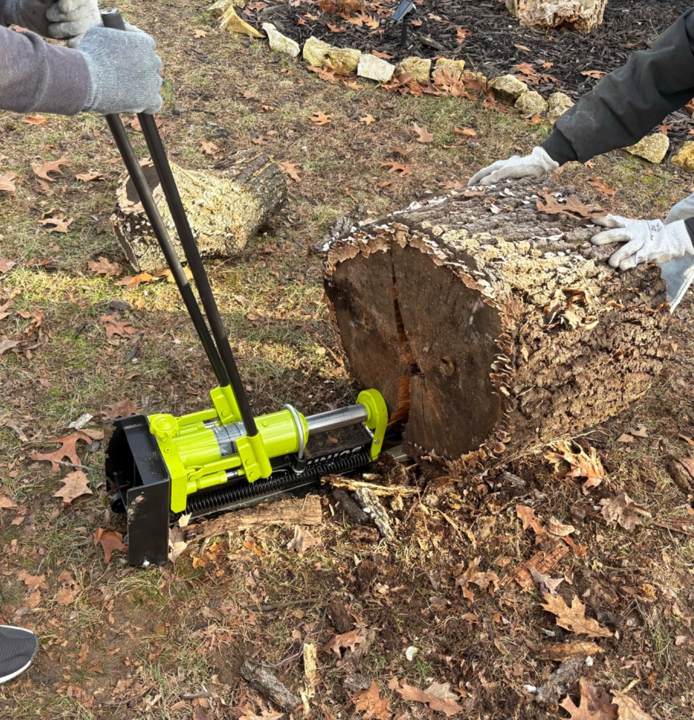 Sun Joe Cordless Manual Hydraulic Steel Beam Log Splitter, Portable and Compact, 10 Ton Capacity - Wood Splitting Machine and Equipment for Fireplace, Firewood, & Fire Stove Logs, LJ10M customer photo 2