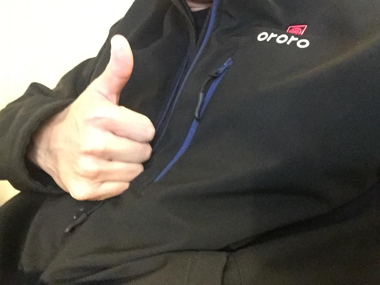 ORORO Men's 4 Heat-Zone Heated Jacket with USB-C Rechargeable Battery, Soft Shell Heated Jacket with Detachable Hood customer photo 1