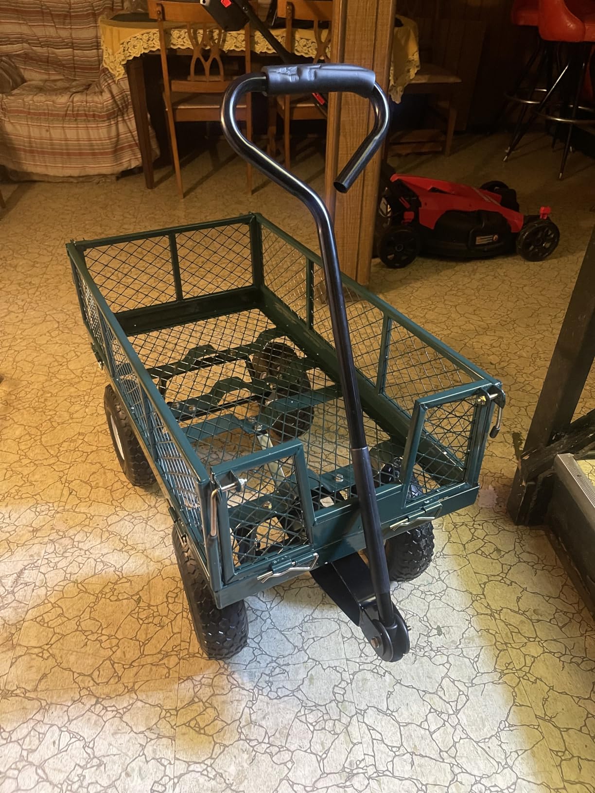 Best Choice Products Utility Garden Cart Wagon for Lawn, Yard w/Heavy-Duty Steel 400lb Weight Capacity, Removable Sides, Long Handle, 10in Tires - Green customer photo 1